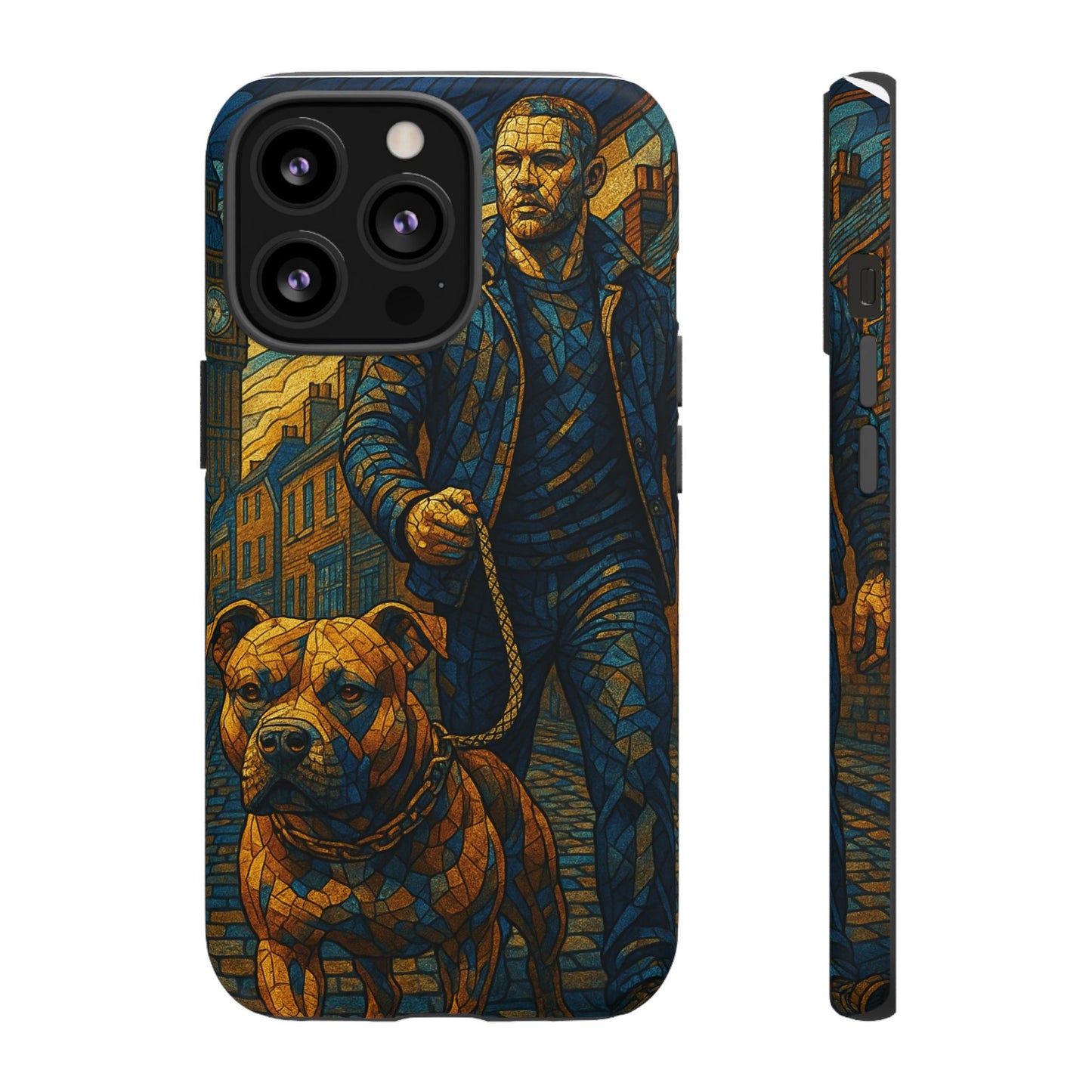 Bold Art Phone Case - Tough Cases for Dog Lovers, Unique Gift for Pet Owners, Phone Accessories for Him, Vibrant Dog Design, Stylish [...]Urban Mosaic Pitbull iPhone Case