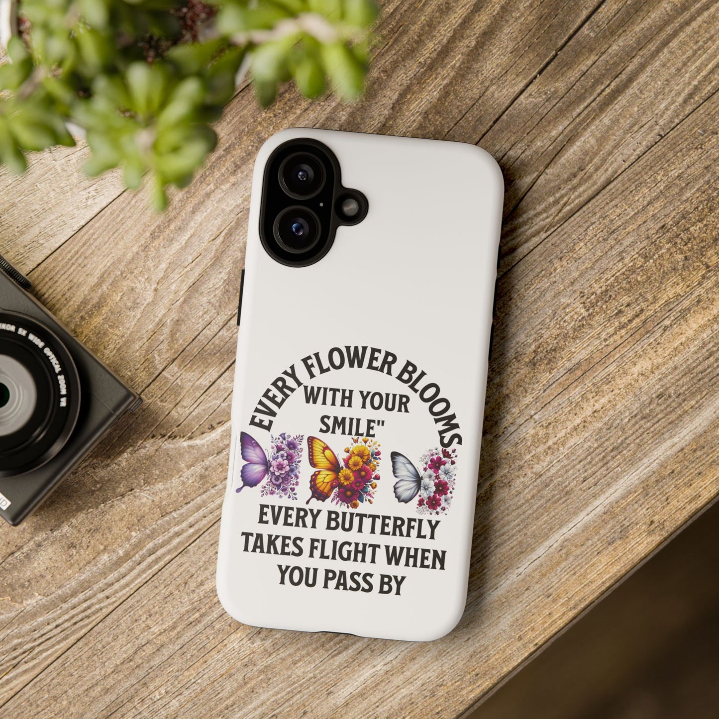 Butterfly Phone Case - Inspirational Floral Design, Perfect Gift for Nature Lovers, Birthdays, and Encouragement