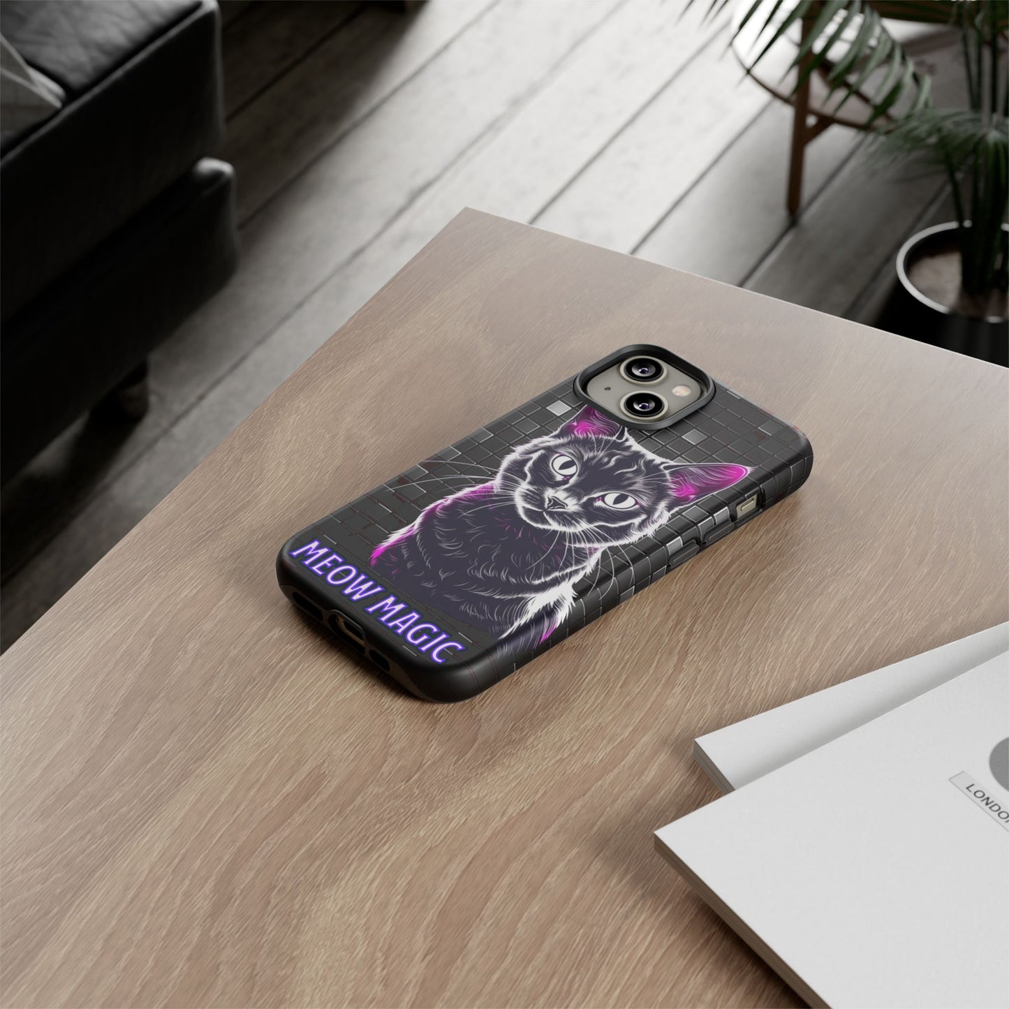 Cat Phone Case - Meow Magic, Cute Cat Lover Gift, Cat Mom Accessory, Pet-Themed Phone Cover, Stylish Cat Art Case