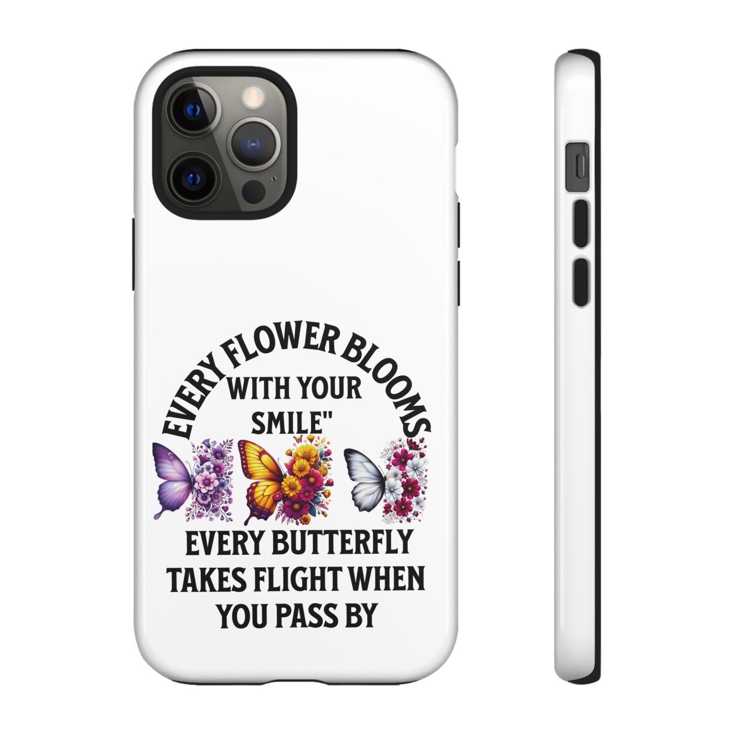 Butterfly Phone Case - Inspirational Floral Design, Perfect Gift for Nature Lovers, Birthdays, and Encouragement