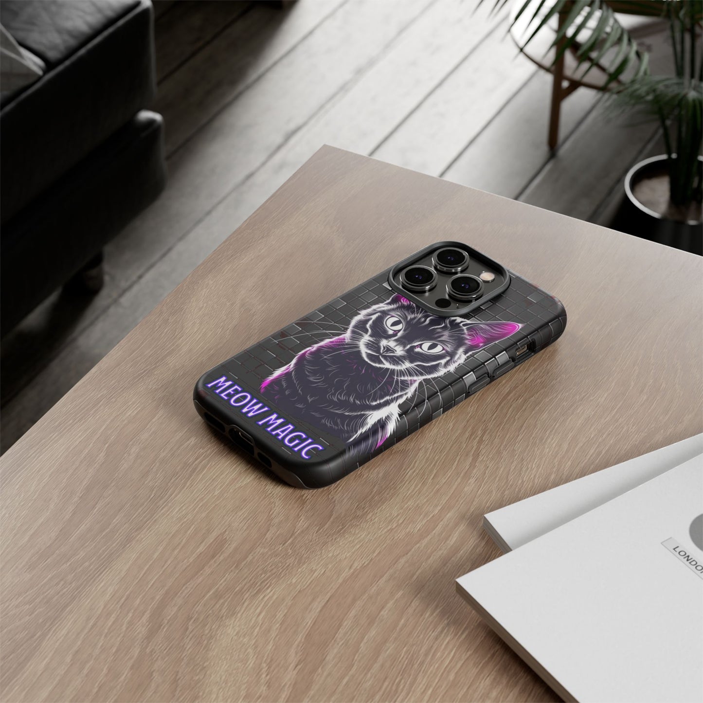Cat Phone Case - Meow Magic, Cute Cat Lover Gift, Cat Mom Accessory, Pet-Themed Phone Cover, Stylish Cat Art Case