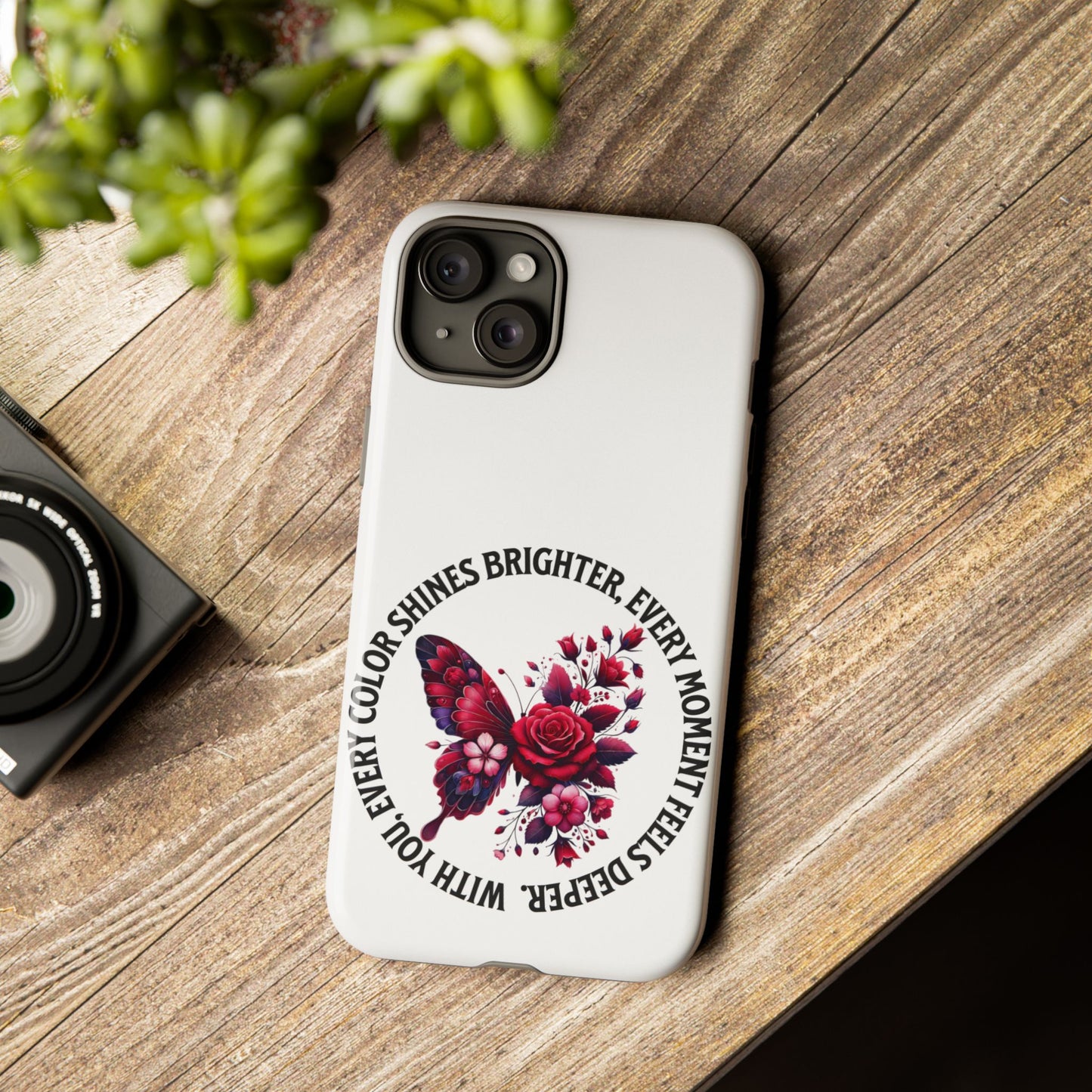 Artistic Phone Case with Butterfly and Quote, Gift for Nature Lovers, Stylish Accessory for All Occasions, Trendy Phone Cover, Floral [...]