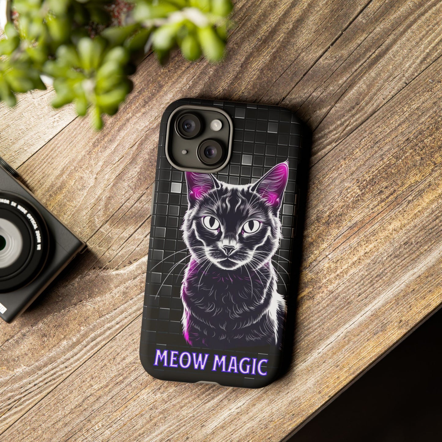 Cat Phone Case - Meow Magic, Cute Cat Lover Gift, Cat Mom Accessory, Pet-Themed Phone Cover, Stylish Cat Art Case