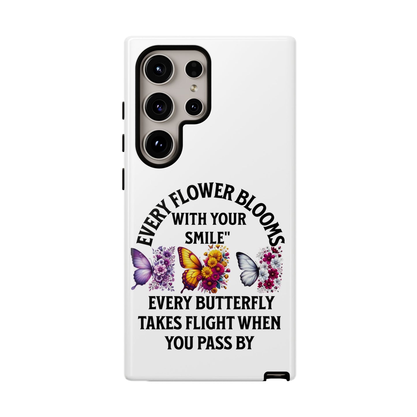 Butterfly Phone Case - Inspirational Floral Design, Perfect Gift for Nature Lovers, Birthdays, and Encouragement