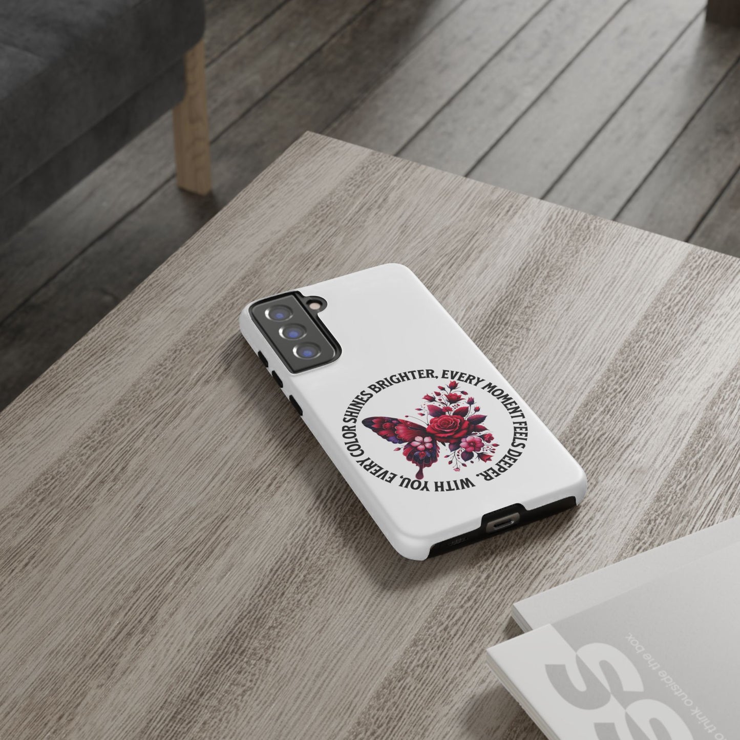 Artistic Phone Case with Butterfly and Quote, Gift for Nature Lovers, Stylish Accessory for All Occasions, Trendy Phone Cover, Floral [...]