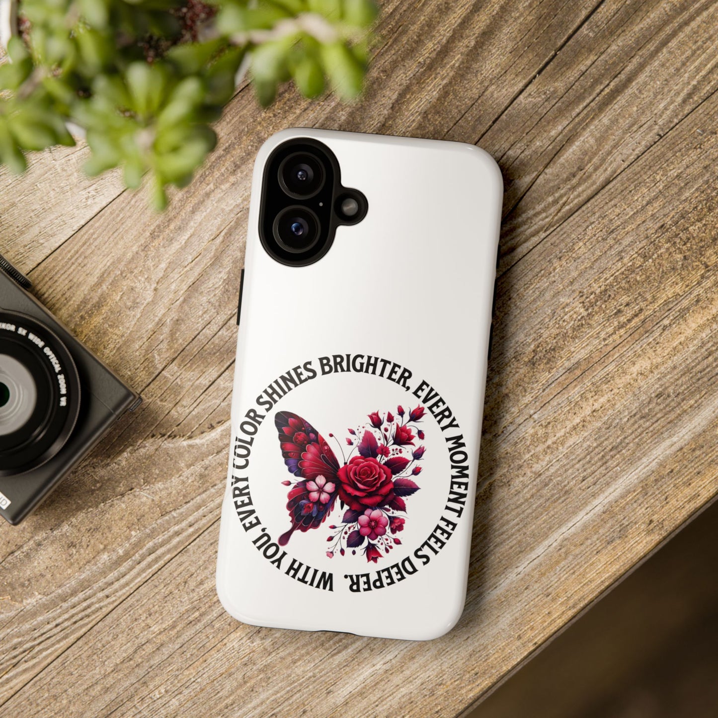 Artistic Phone Case with Butterfly and Quote, Gift for Nature Lovers, Stylish Accessory for All Occasions, Trendy Phone Cover, Floral [...]