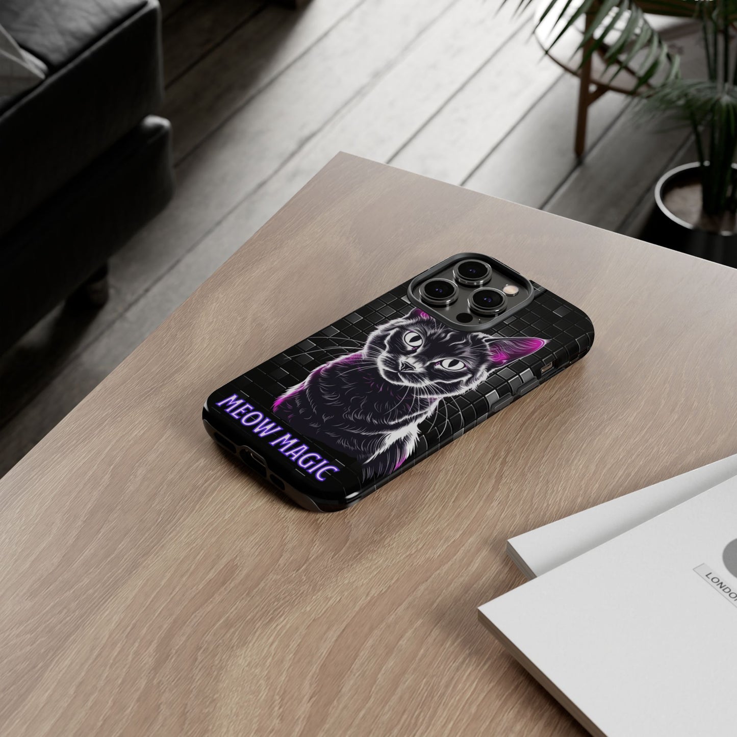 Cat Phone Case - Meow Magic, Cute Cat Lover Gift, Cat Mom Accessory, Pet-Themed Phone Cover, Stylish Cat Art Case
