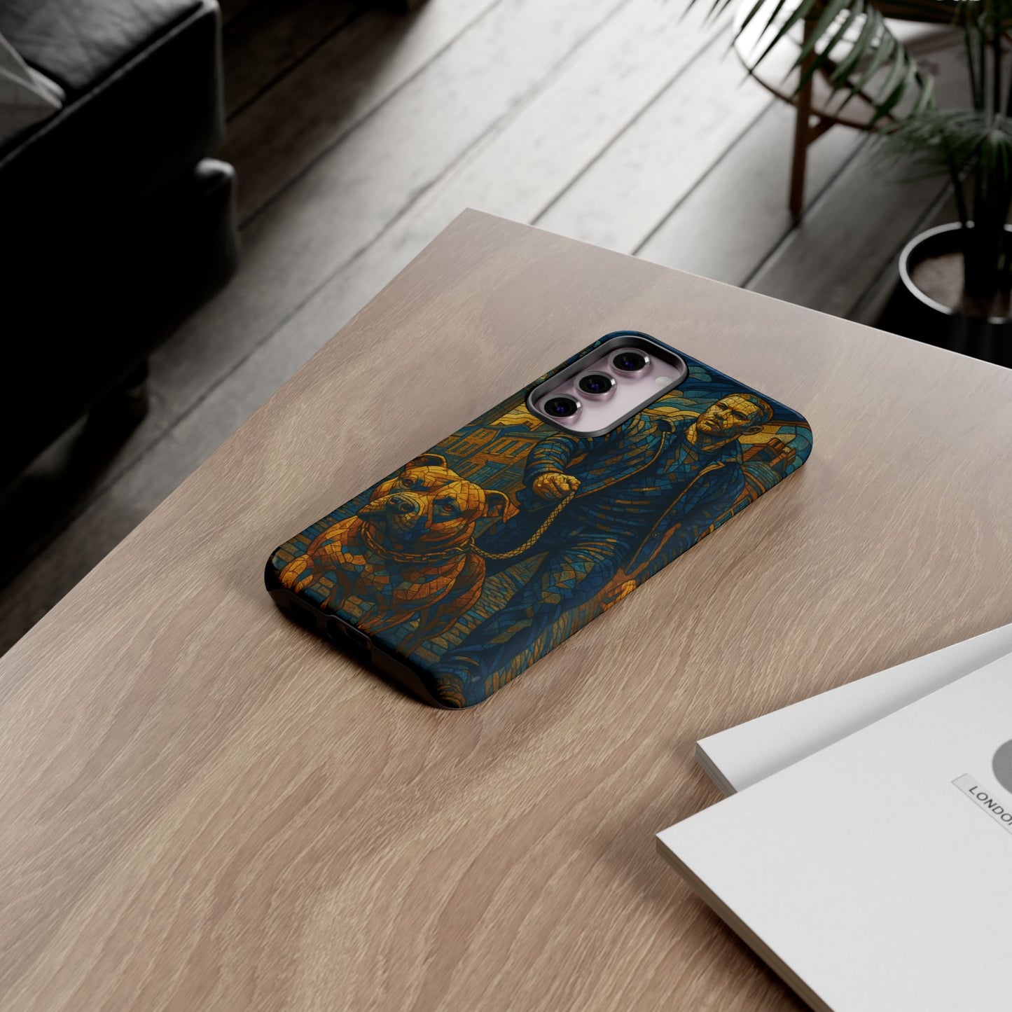 Bold Art Phone Case - Tough Cases for Dog Lovers, Unique Gift for Pet Owners, Phone Accessories for Him, Vibrant Dog Design, Stylish [...]Urban Mosaic Pitbull iPhone Case