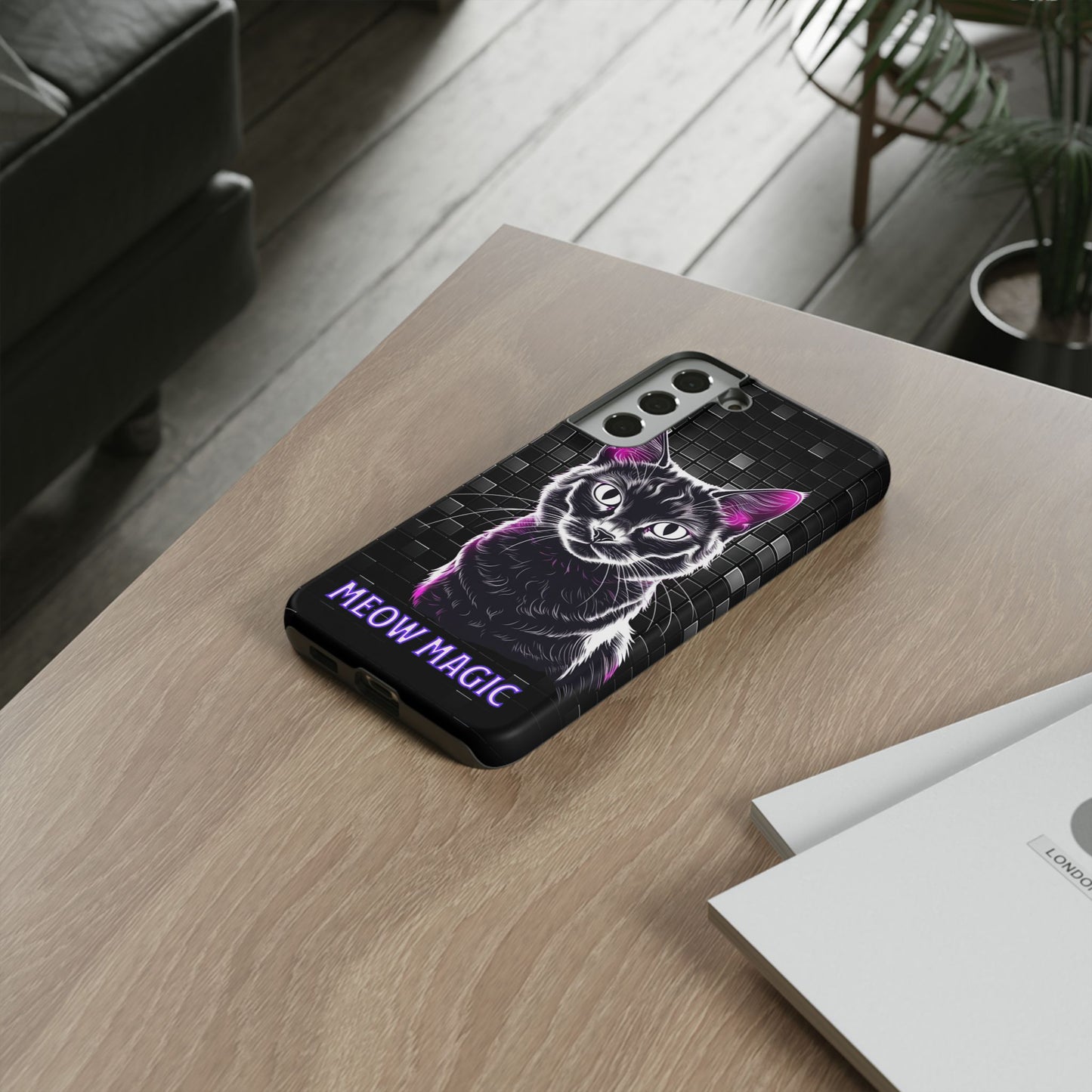 Cat Phone Case - Meow Magic, Cute Cat Lover Gift, Cat Mom Accessory, Pet-Themed Phone Cover, Stylish Cat Art Case