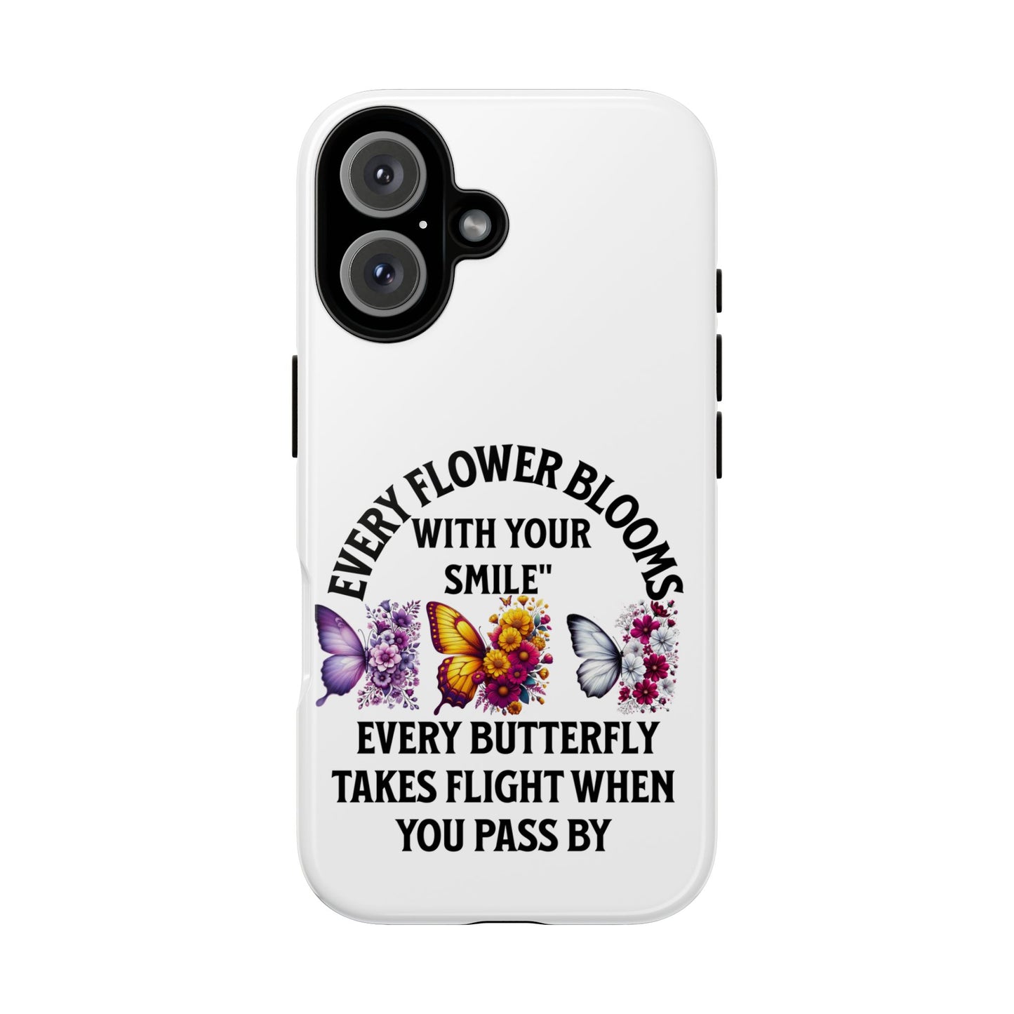 Butterfly Phone Case - Inspirational Floral Design, Perfect Gift for Nature Lovers, Birthdays, and Encouragement