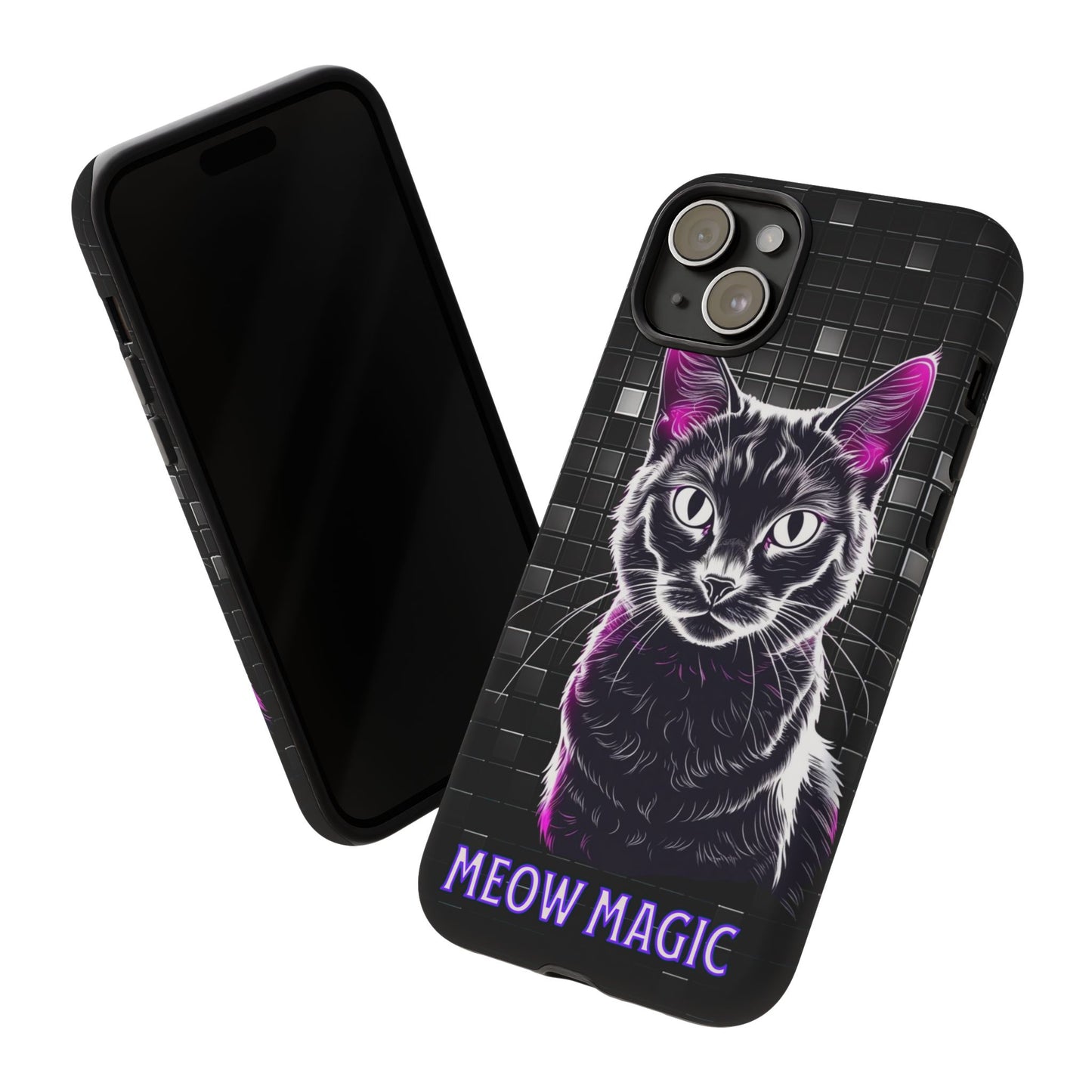 Cat Phone Case - Meow Magic, Cute Cat Lover Gift, Cat Mom Accessory, Pet-Themed Phone Cover, Stylish Cat Art Case