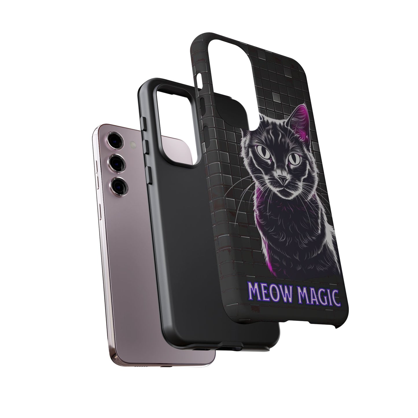 Cat Phone Case - Meow Magic, Cute Cat Lover Gift, Cat Mom Accessory, Pet-Themed Phone Cover, Stylish Cat Art Case