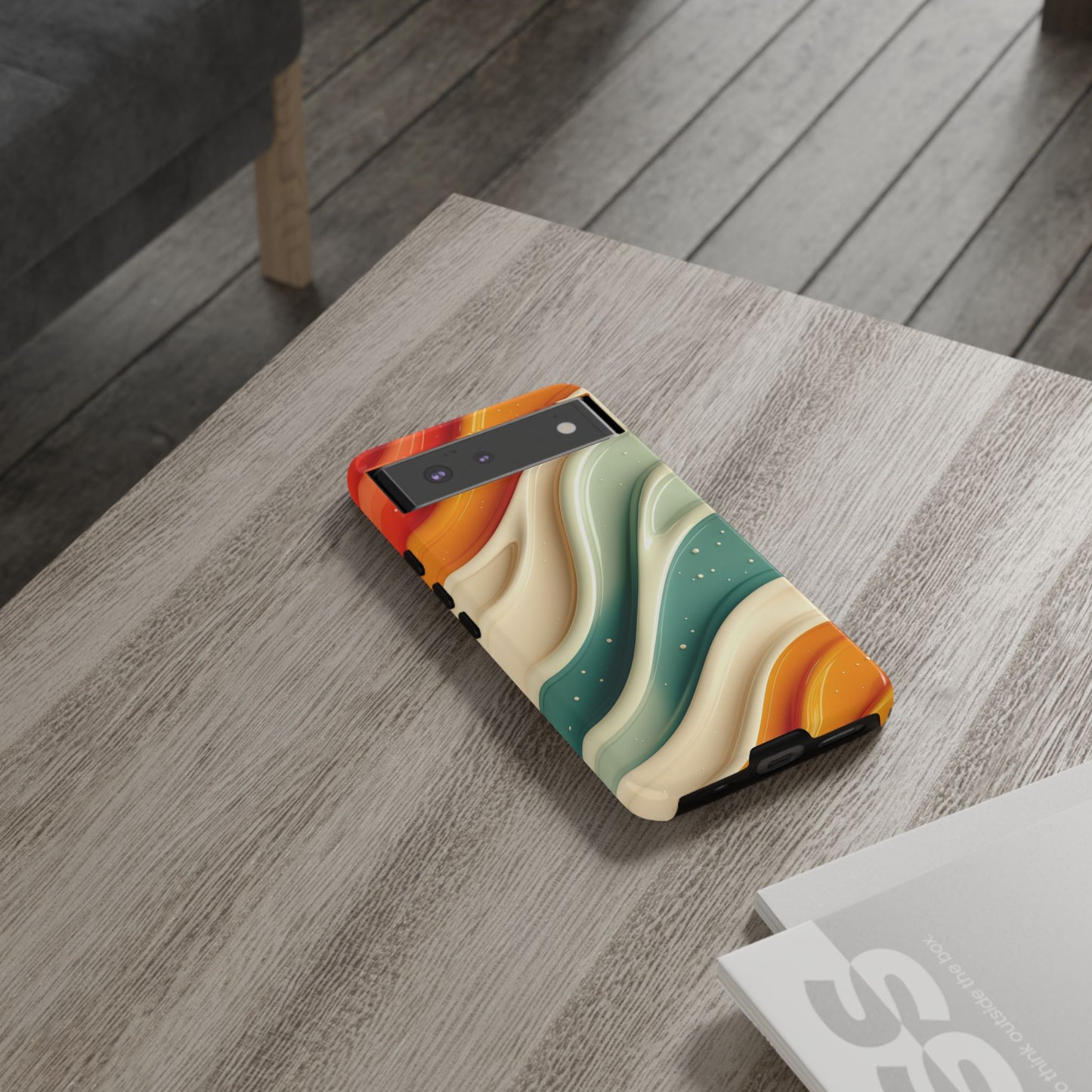 Retro Phone Case, Abstract Floral Design, Trendy Mobile Cover, Modern Tech Accessories, Gift for Her