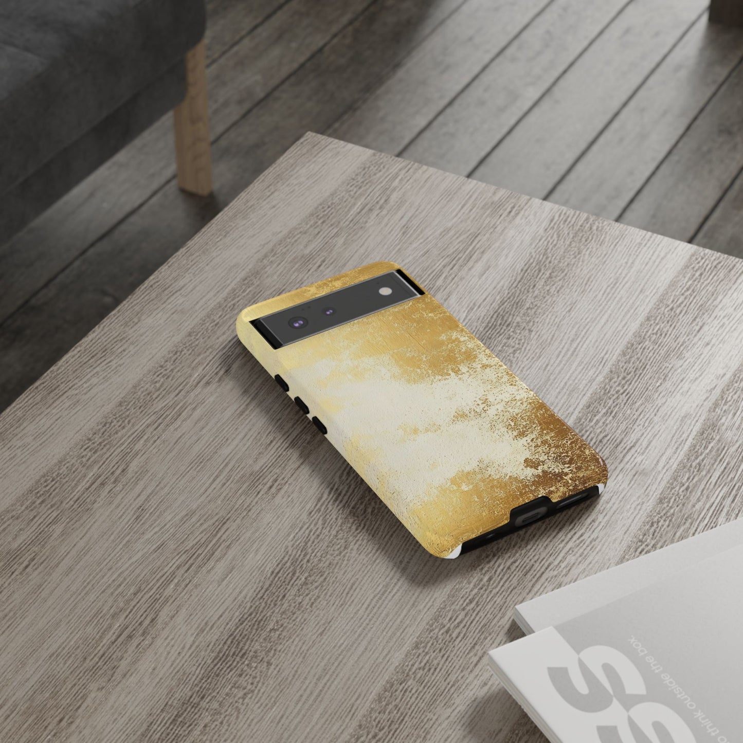 Stylish Phone Case - Gold Texture, Tough Cases, Protective Cover, Gift for Him, Glamorous Phone Accessory