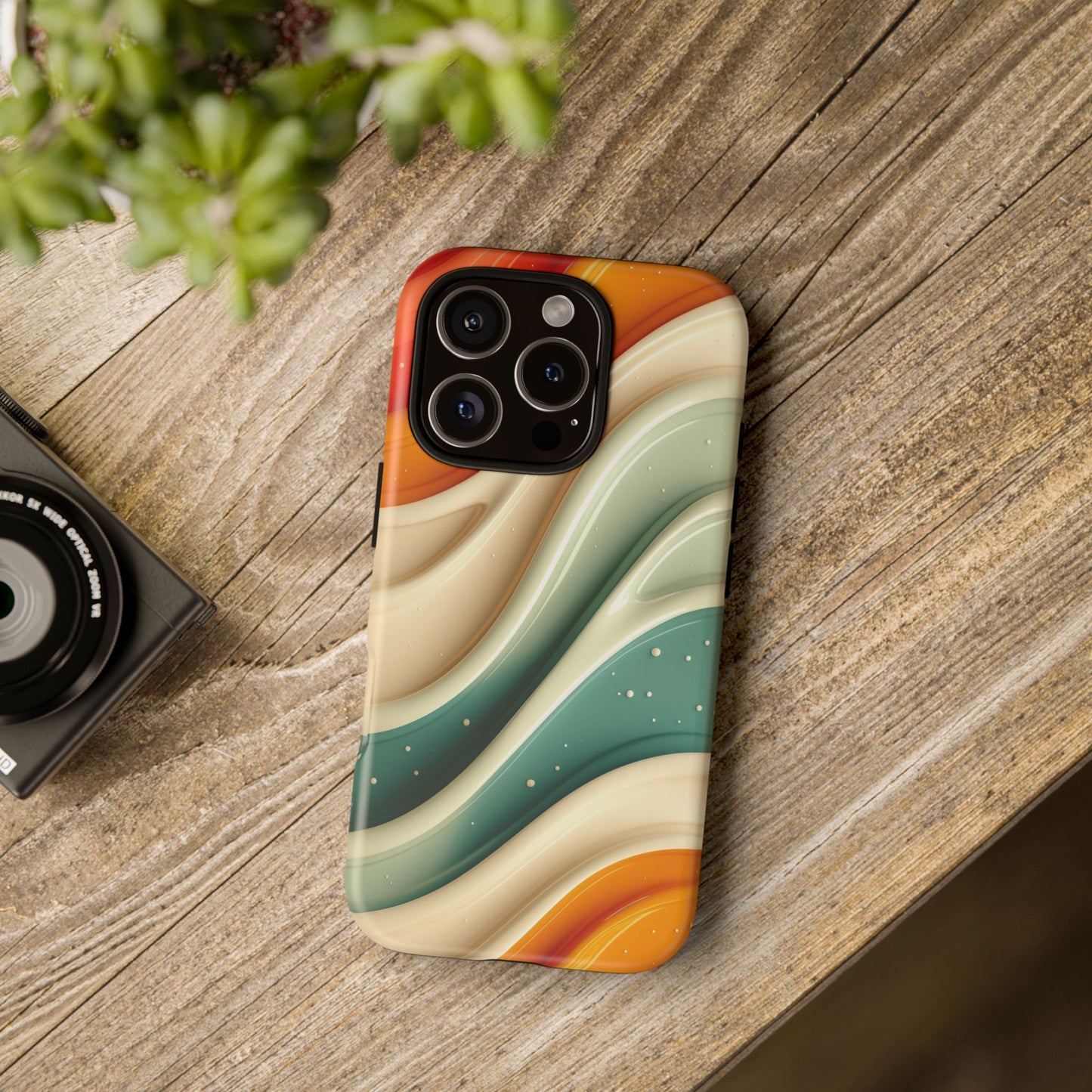 Retro Phone Case, Abstract Floral Design, Trendy Mobile Cover, Modern Tech Accessories, Gift for Her