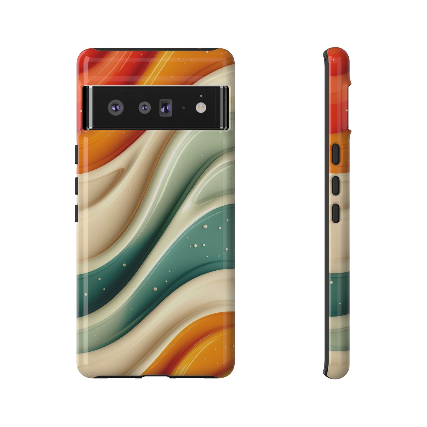 Retro Phone Case, Abstract Floral Design, Trendy Mobile Cover, Modern Tech Accessories, Gift for Her