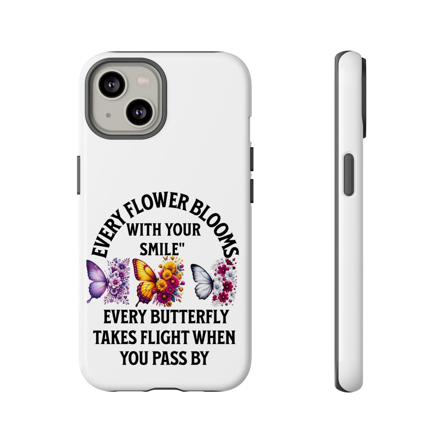 Butterfly Phone Case - Inspirational Floral Design, Perfect Gift for Nature Lovers, Birthdays, and Encouragement
