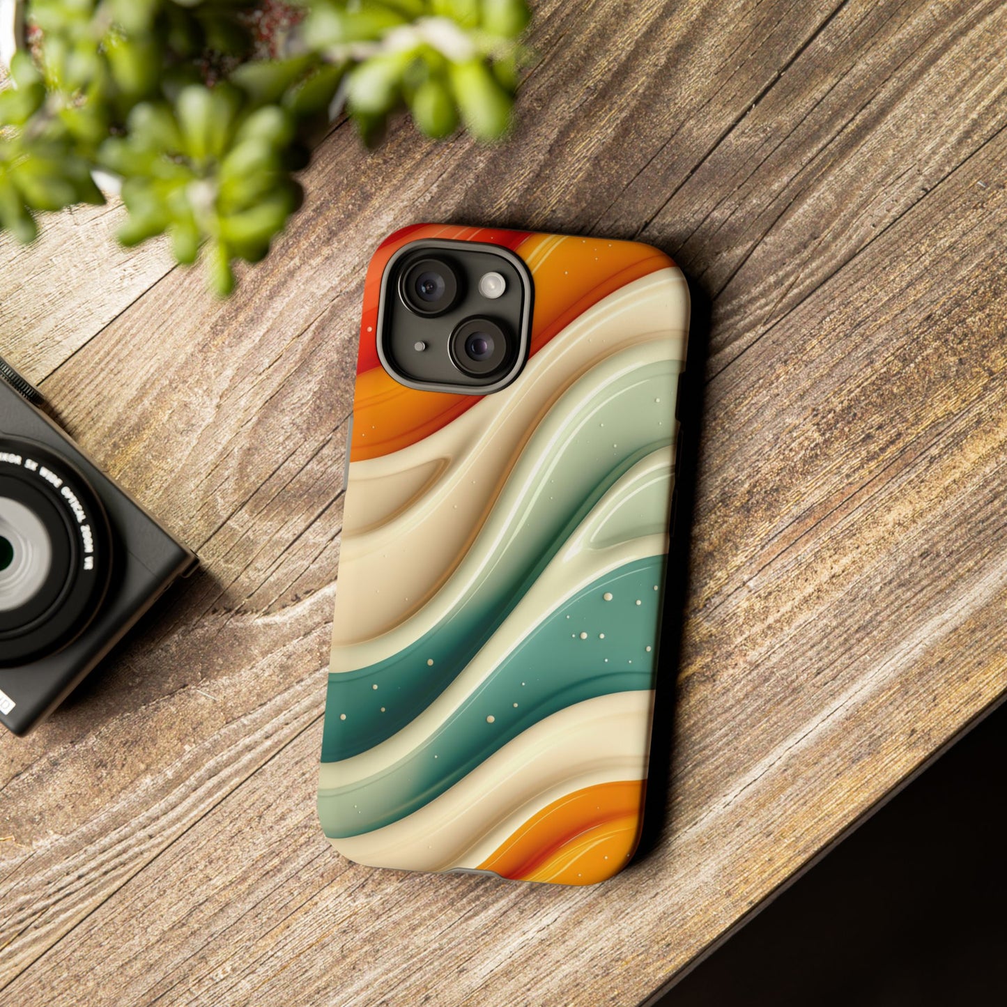 Retro Phone Case, Abstract Floral Design, Trendy Mobile Cover, Modern Tech Accessories, Gift for Her