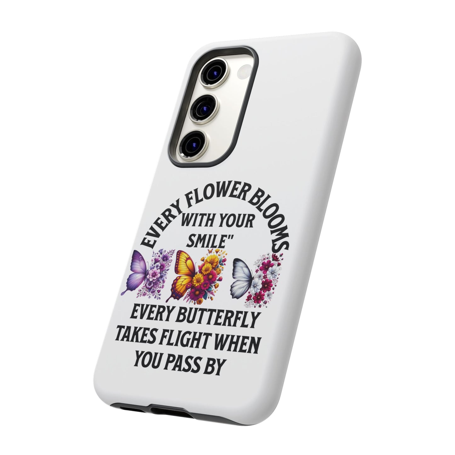 Butterfly Phone Case - Inspirational Floral Design, Perfect Gift for Nature Lovers, Birthdays, and Encouragement