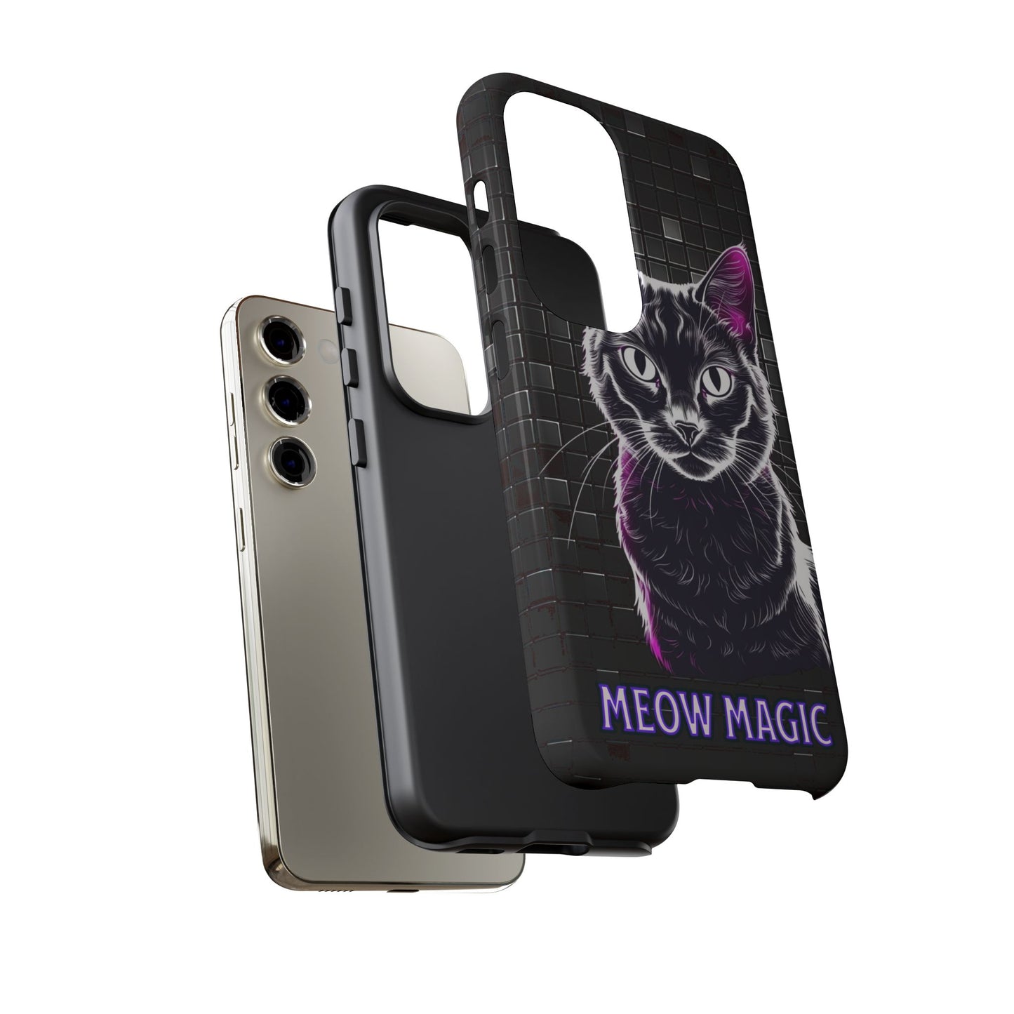Cat Phone Case - Meow Magic, Cute Cat Lover Gift, Cat Mom Accessory, Pet-Themed Phone Cover, Stylish Cat Art Case