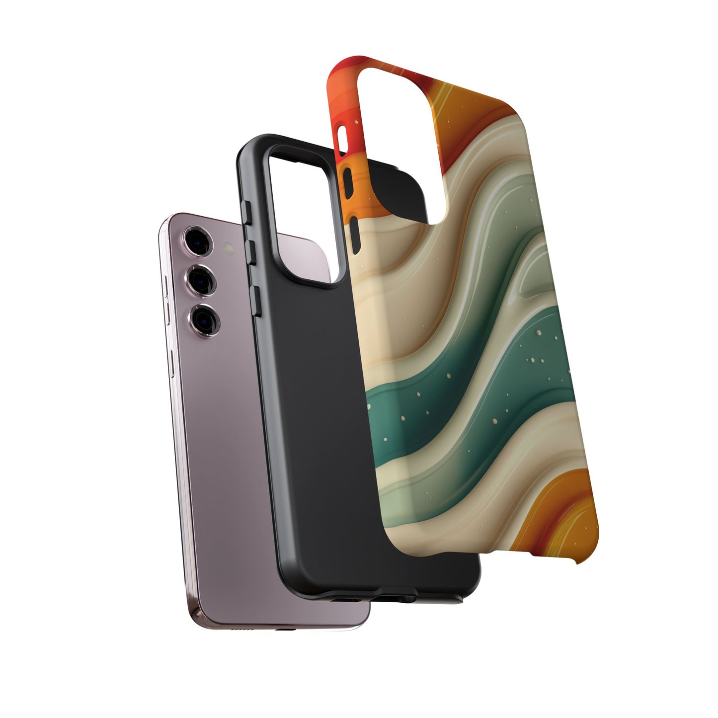 Retro Phone Case, Abstract Floral Design, Trendy Mobile Cover, Modern Tech Accessories, Gift for Her