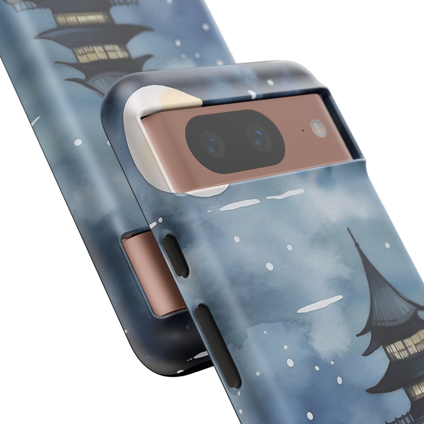 Winter Themed Phone Case, Night Sky Cell Phone Cover, Cozy Snowy Scene, Gift for Nature Lovers, Customizable Case