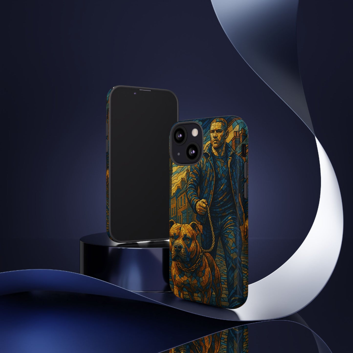 Bold Art Phone Case - Tough Cases for Dog Lovers, Unique Gift for Pet Owners, Phone Accessories for Him, Vibrant Dog Design, Stylish [...]Urban Mosaic Pitbull iPhone Case