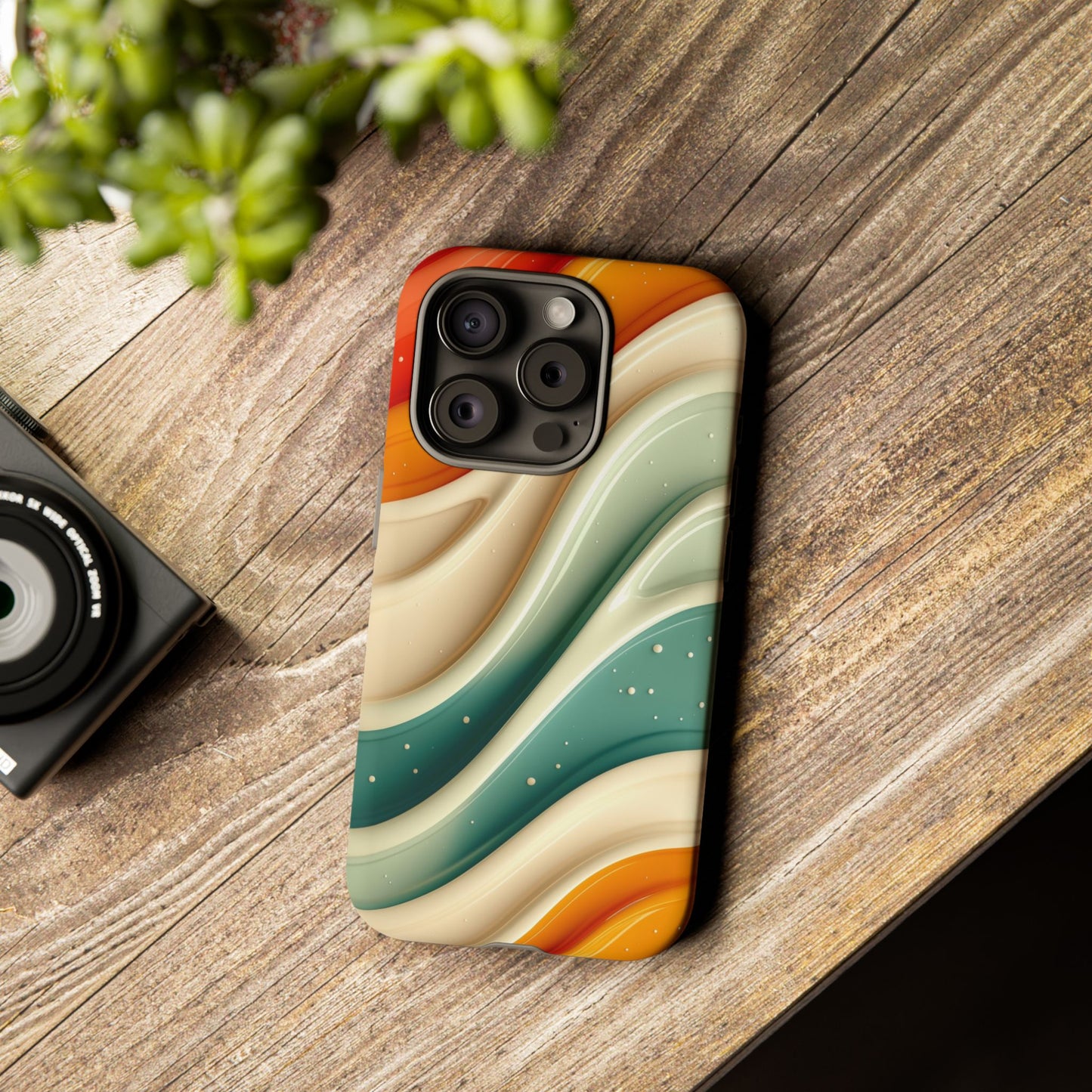 Retro Phone Case, Abstract Floral Design, Trendy Mobile Cover, Modern Tech Accessories, Gift for Her