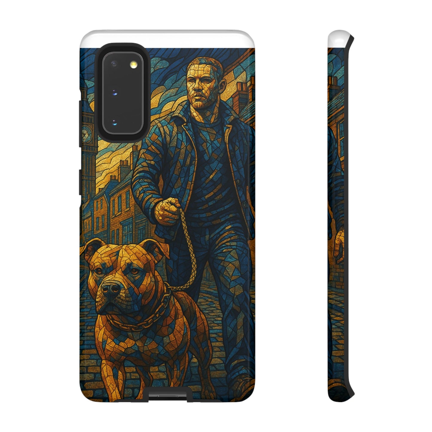 Bold Art Phone Case - Tough Cases for Dog Lovers, Unique Gift for Pet Owners, Phone Accessories for Him, Vibrant Dog Design, Stylish [...]Urban Mosaic Pitbull iPhone Case
