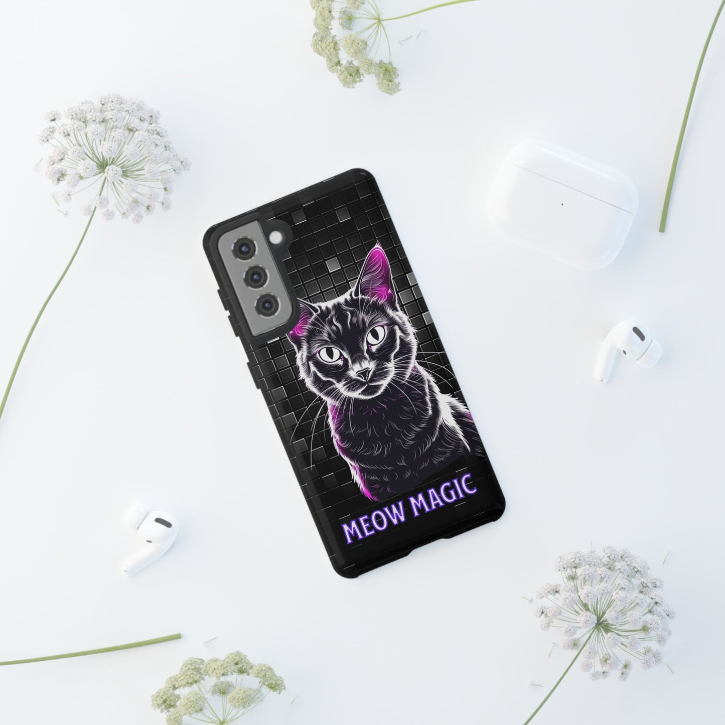 Cat Phone Case - Meow Magic, Cute Cat Lover Gift, Cat Mom Accessory, Pet-Themed Phone Cover, Stylish Cat Art Case