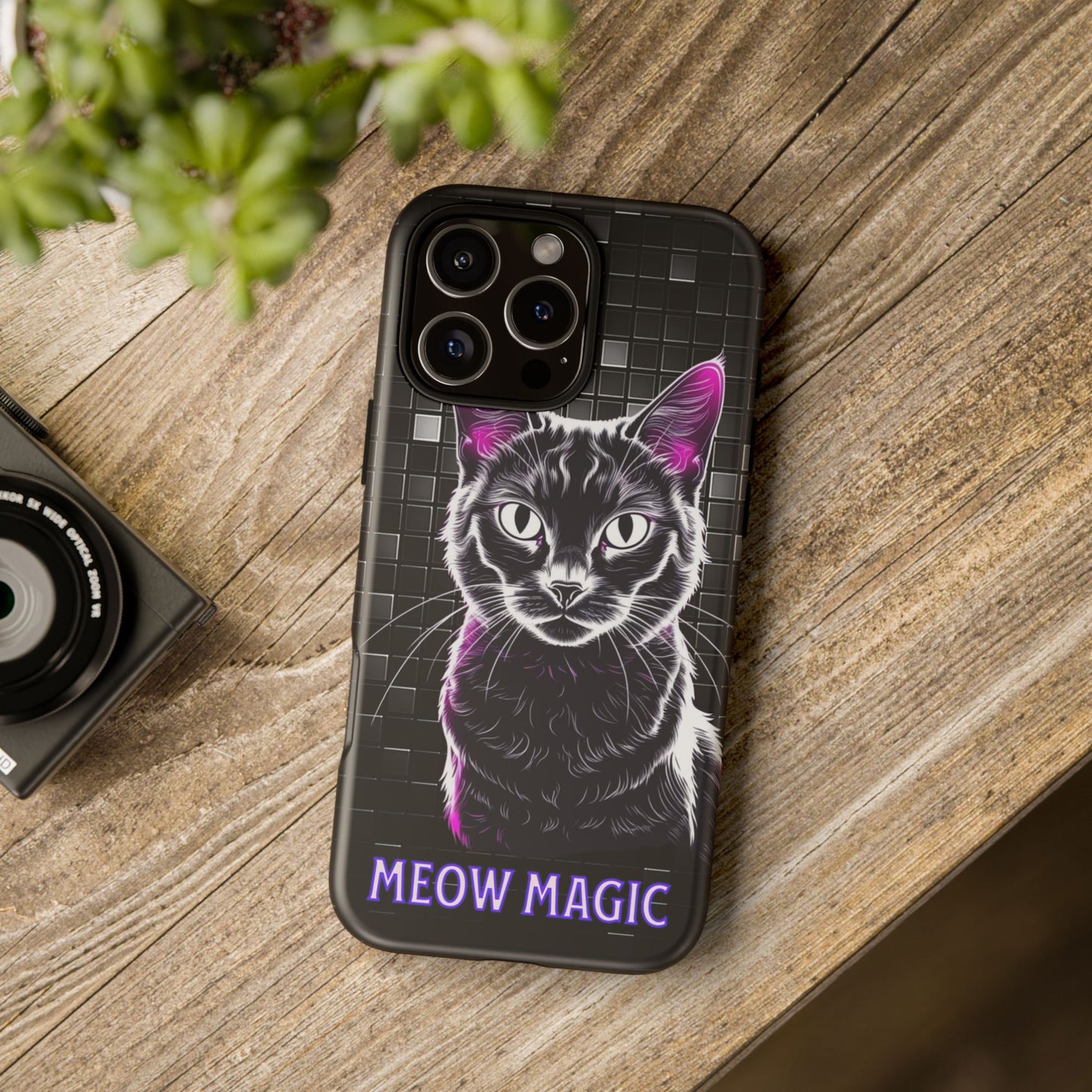 Cat Phone Case - Meow Magic, Cute Cat Lover Gift, Cat Mom Accessory, Pet-Themed Phone Cover, Stylish Cat Art Case