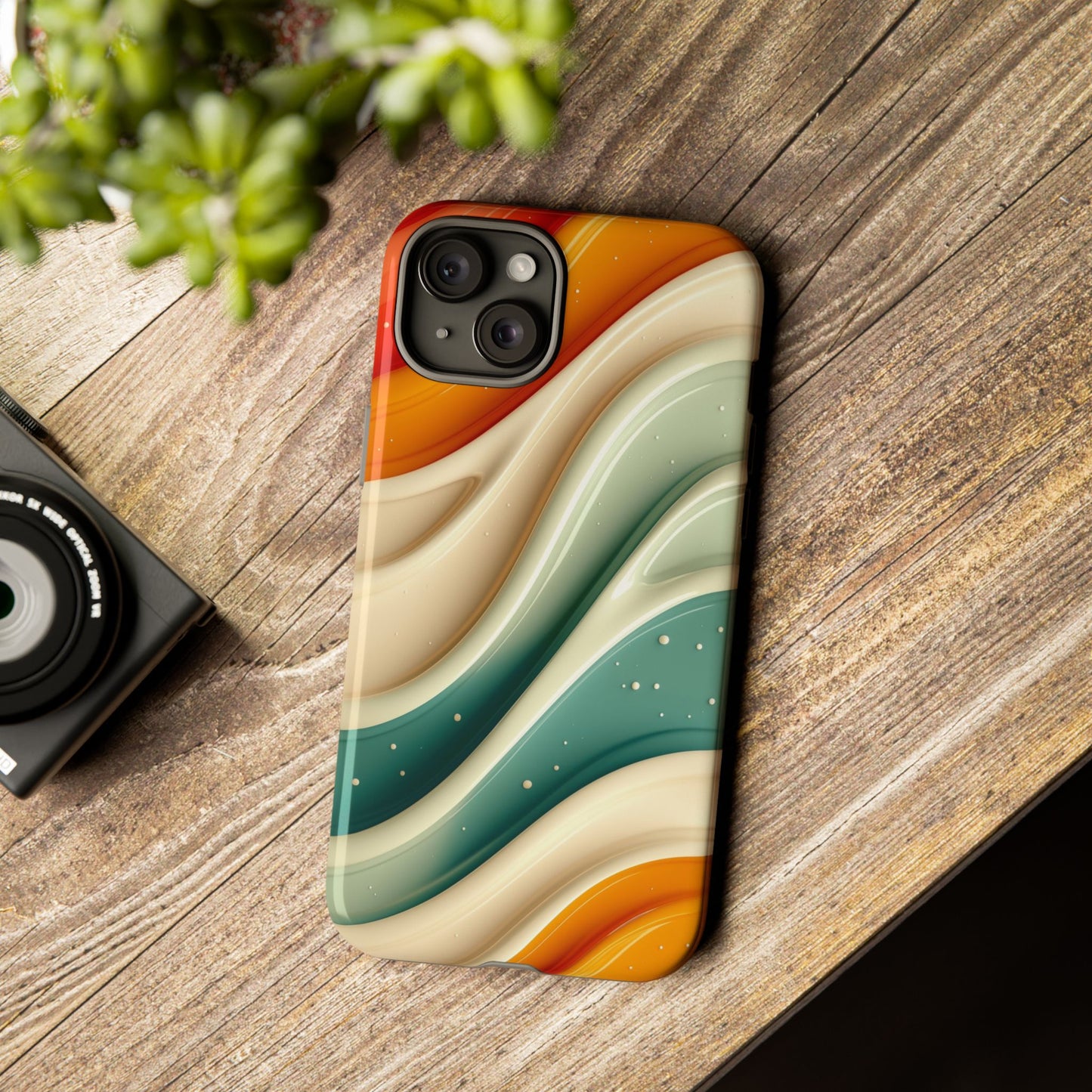 Retro Phone Case, Abstract Floral Design, Trendy Mobile Cover, Modern Tech Accessories, Gift for Her