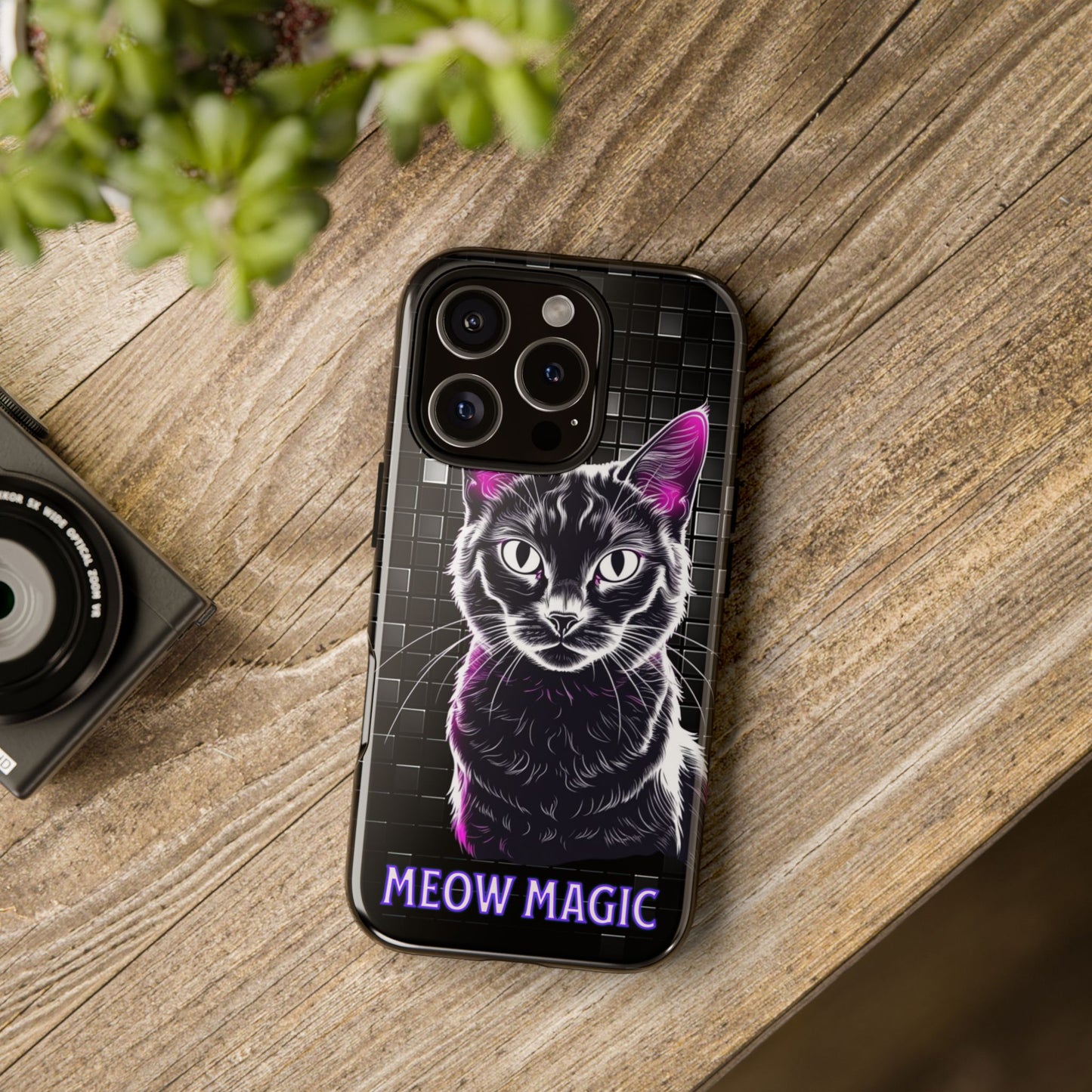 Cat Phone Case - Meow Magic, Cute Cat Lover Gift, Cat Mom Accessory, Pet-Themed Phone Cover, Stylish Cat Art Case