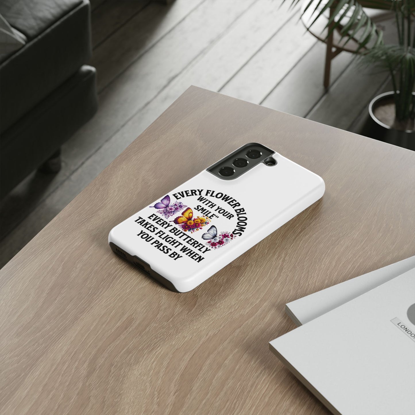 Butterfly Phone Case - Inspirational Floral Design, Perfect Gift for Nature Lovers, Birthdays, and Encouragement