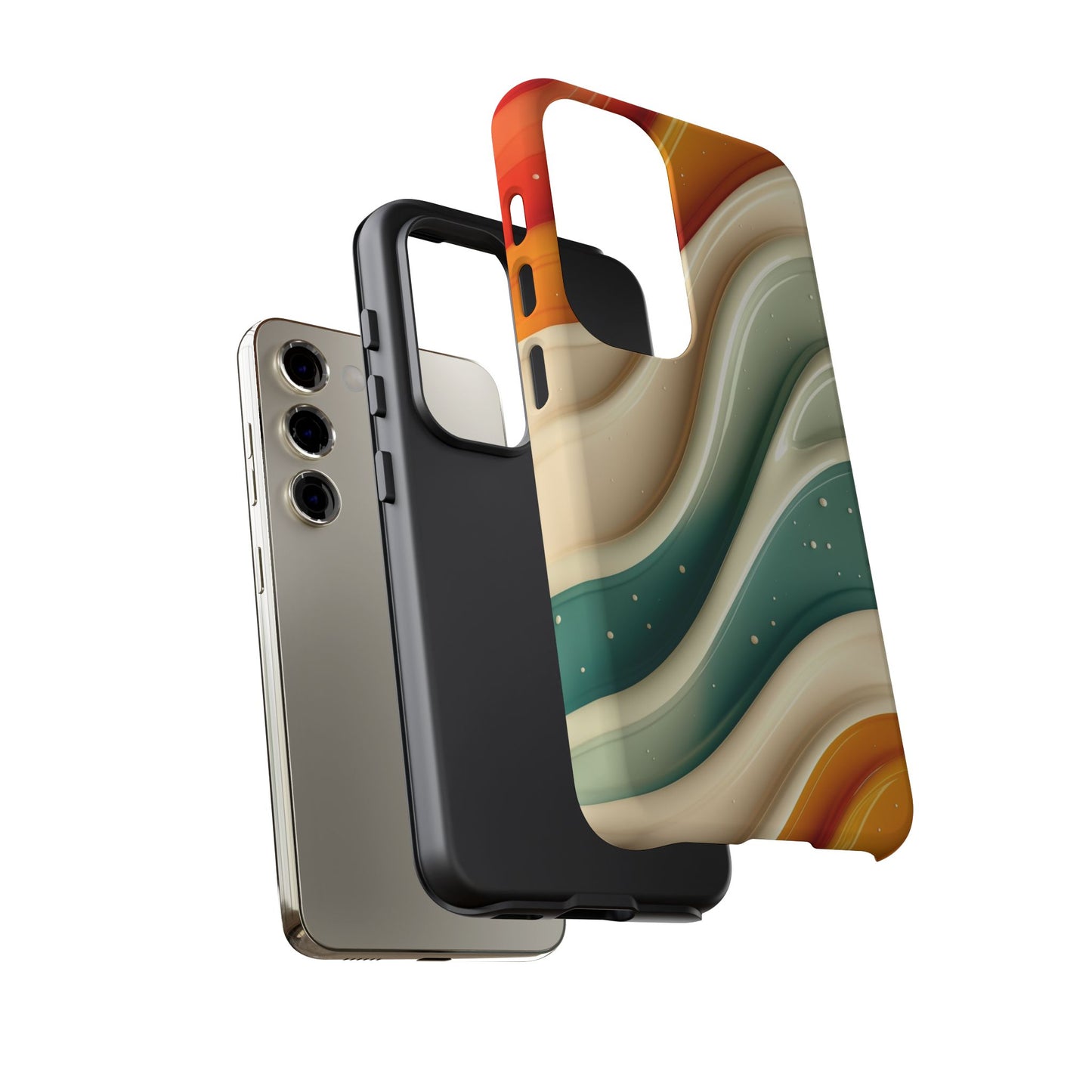 Retro Phone Case, Abstract Floral Design, Trendy Mobile Cover, Modern Tech Accessories, Gift for Her