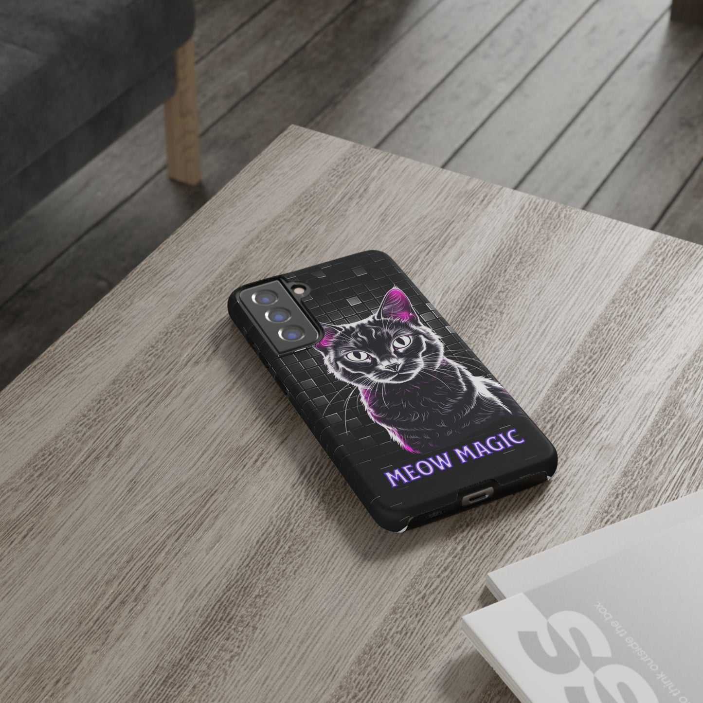 Cat Phone Case - Meow Magic, Cute Cat Lover Gift, Cat Mom Accessory, Pet-Themed Phone Cover, Stylish Cat Art Case