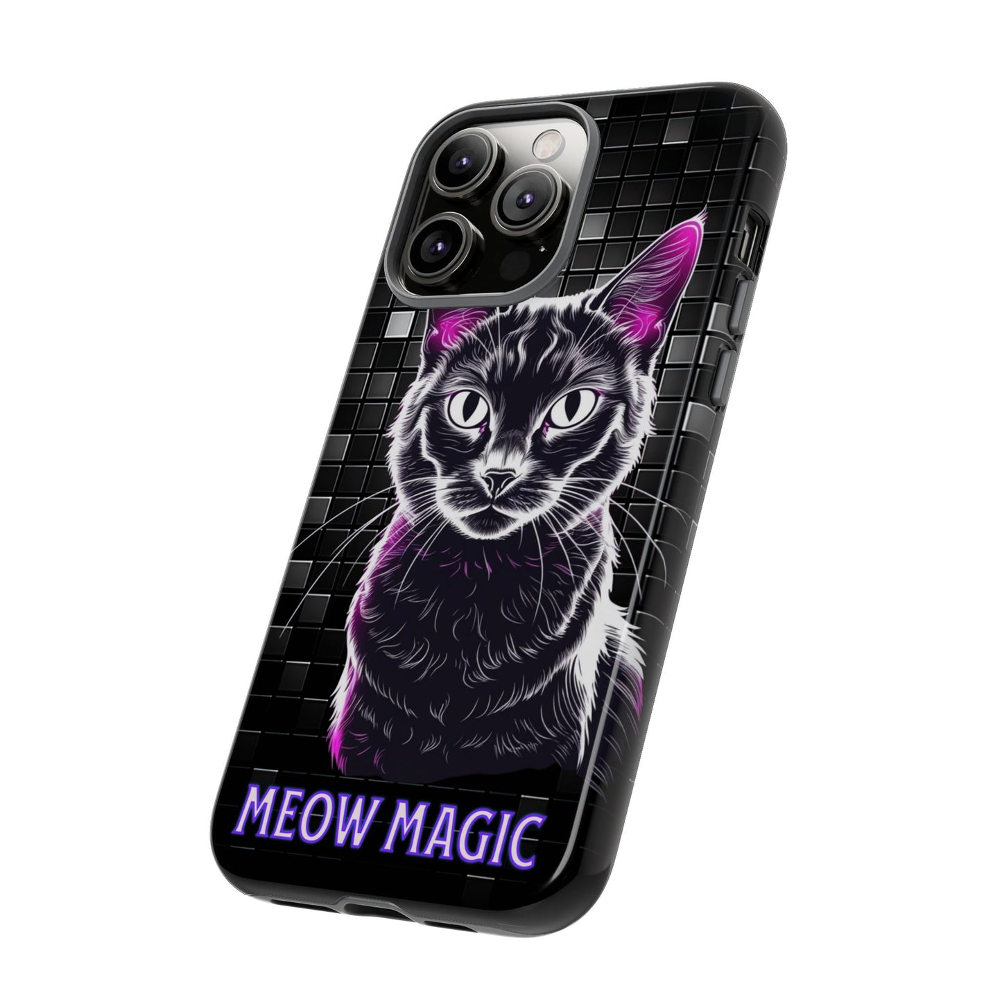 Cat Phone Case - Meow Magic, Cute Cat Lover Gift, Cat Mom Accessory, Pet-Themed Phone Cover, Stylish Cat Art Case