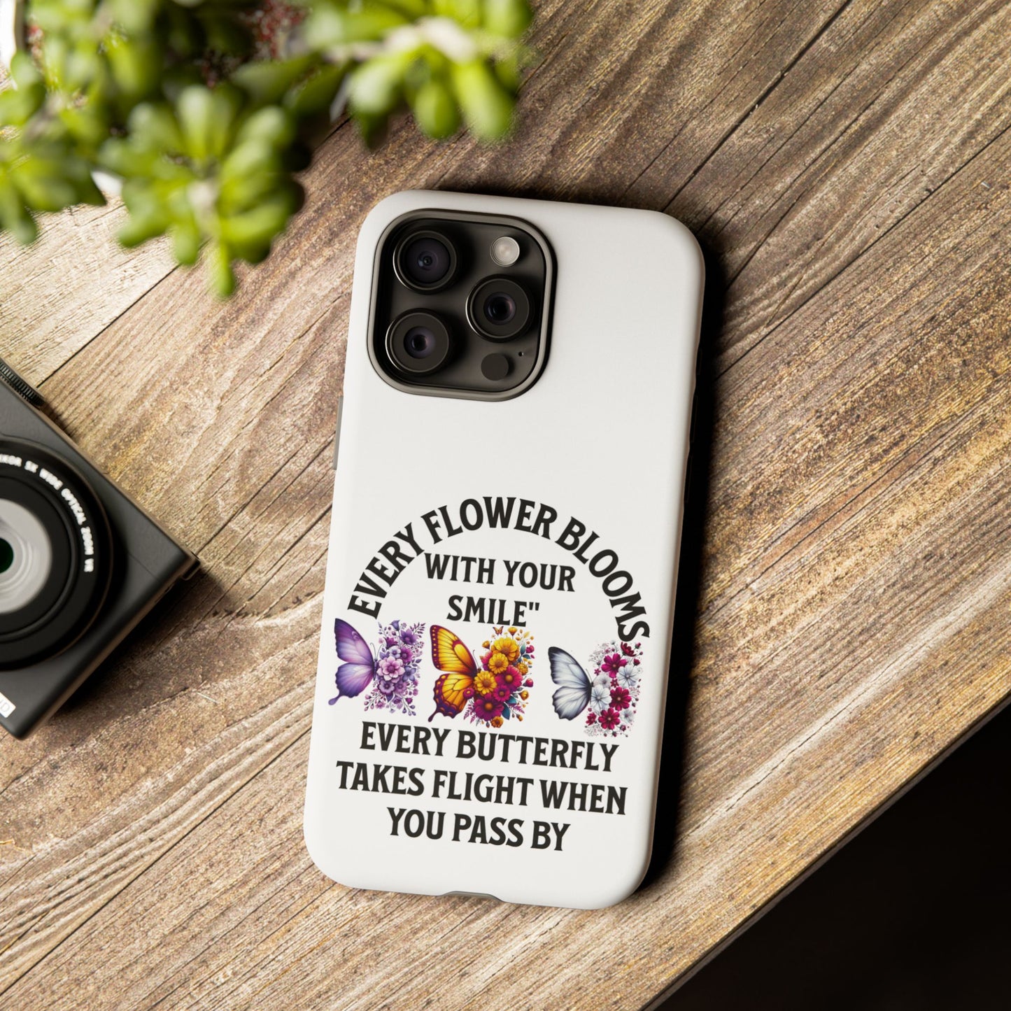 Butterfly Phone Case - Inspirational Floral Design, Perfect Gift for Nature Lovers, Birthdays, and Encouragement