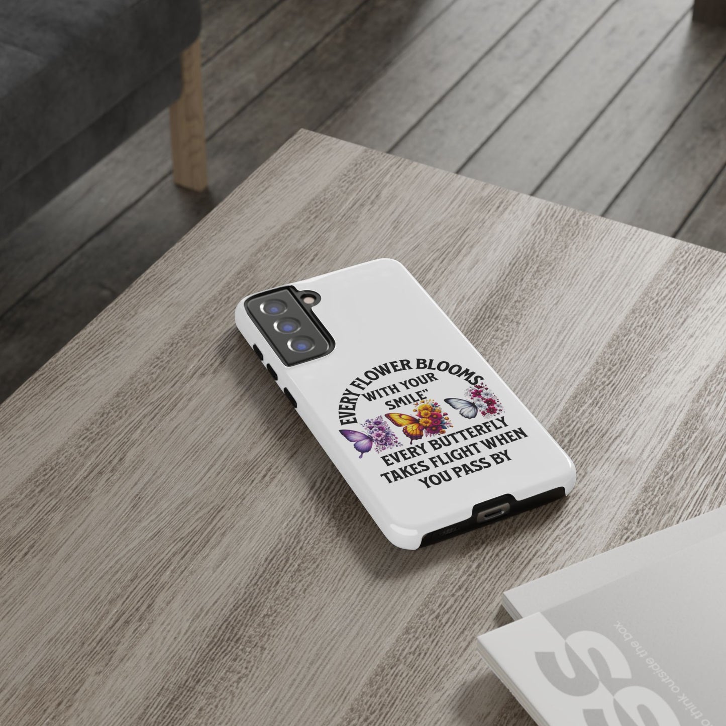 Butterfly Phone Case - Inspirational Floral Design, Perfect Gift for Nature Lovers, Birthdays, and Encouragement