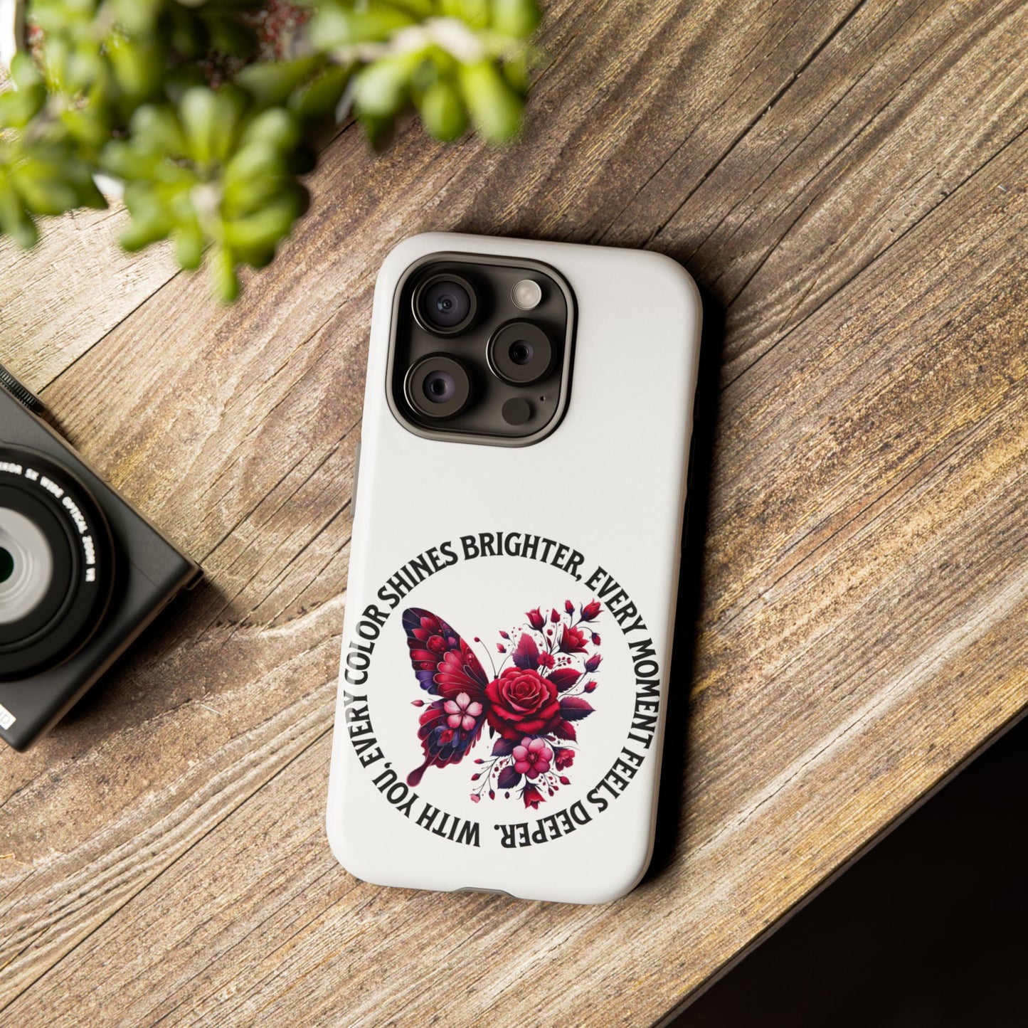 Artistic Phone Case with Butterfly and Quote, Gift for Nature Lovers, Stylish Accessory for All Occasions, Trendy Phone Cover, Floral [...]