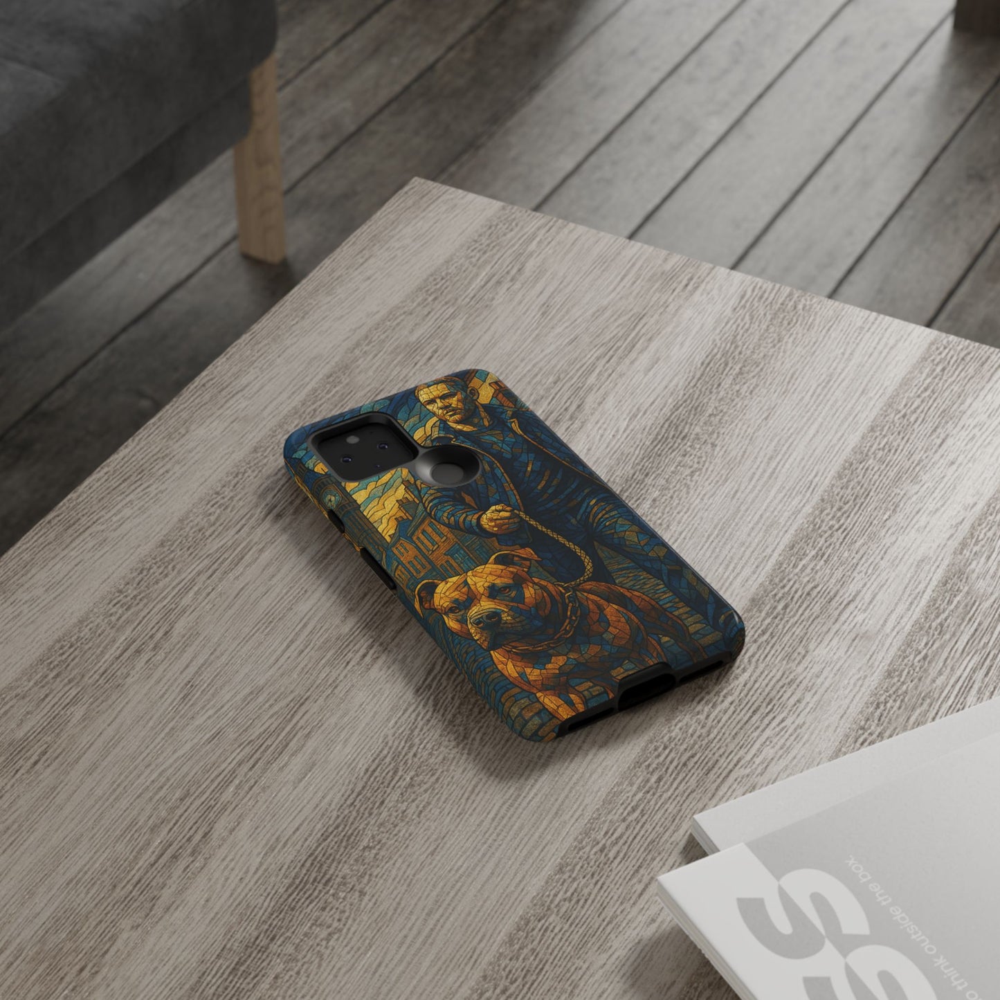 Bold Art Phone Case - Tough Cases for Dog Lovers, Unique Gift for Pet Owners, Phone Accessories for Him, Vibrant Dog Design, Stylish [...]Urban Mosaic Pitbull iPhone Case