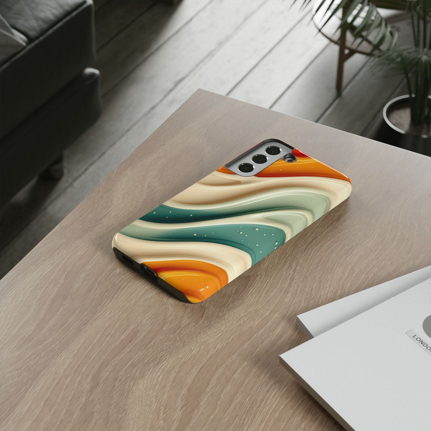 Retro Phone Case, Abstract Floral Design, Trendy Mobile Cover, Modern Tech Accessories, Gift for Her