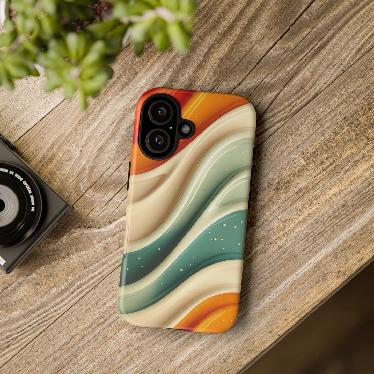 Retro Phone Case, Abstract Floral Design, Trendy Mobile Cover, Modern Tech Accessories, Gift for Her