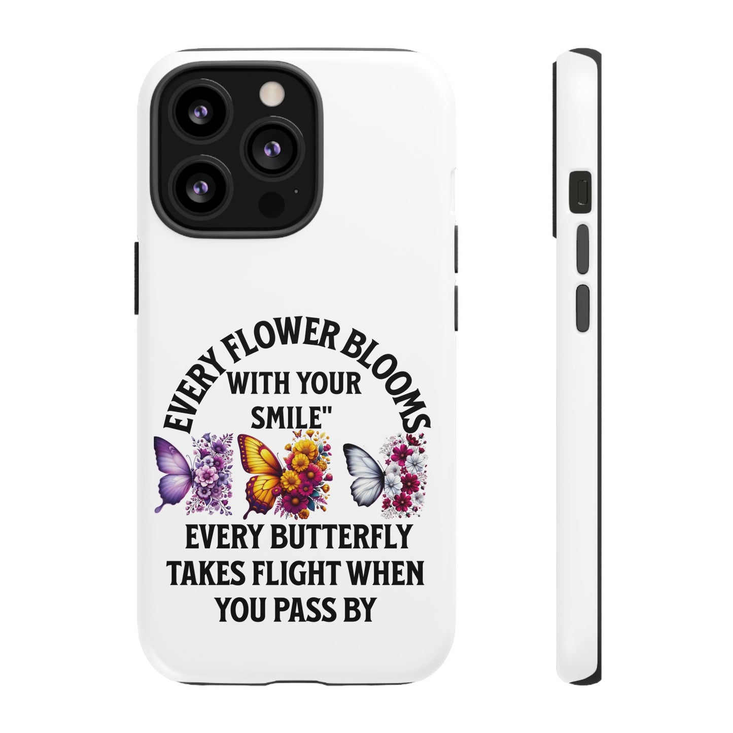 Butterfly Phone Case - Inspirational Floral Design, Perfect Gift for Nature Lovers, Birthdays, and Encouragement