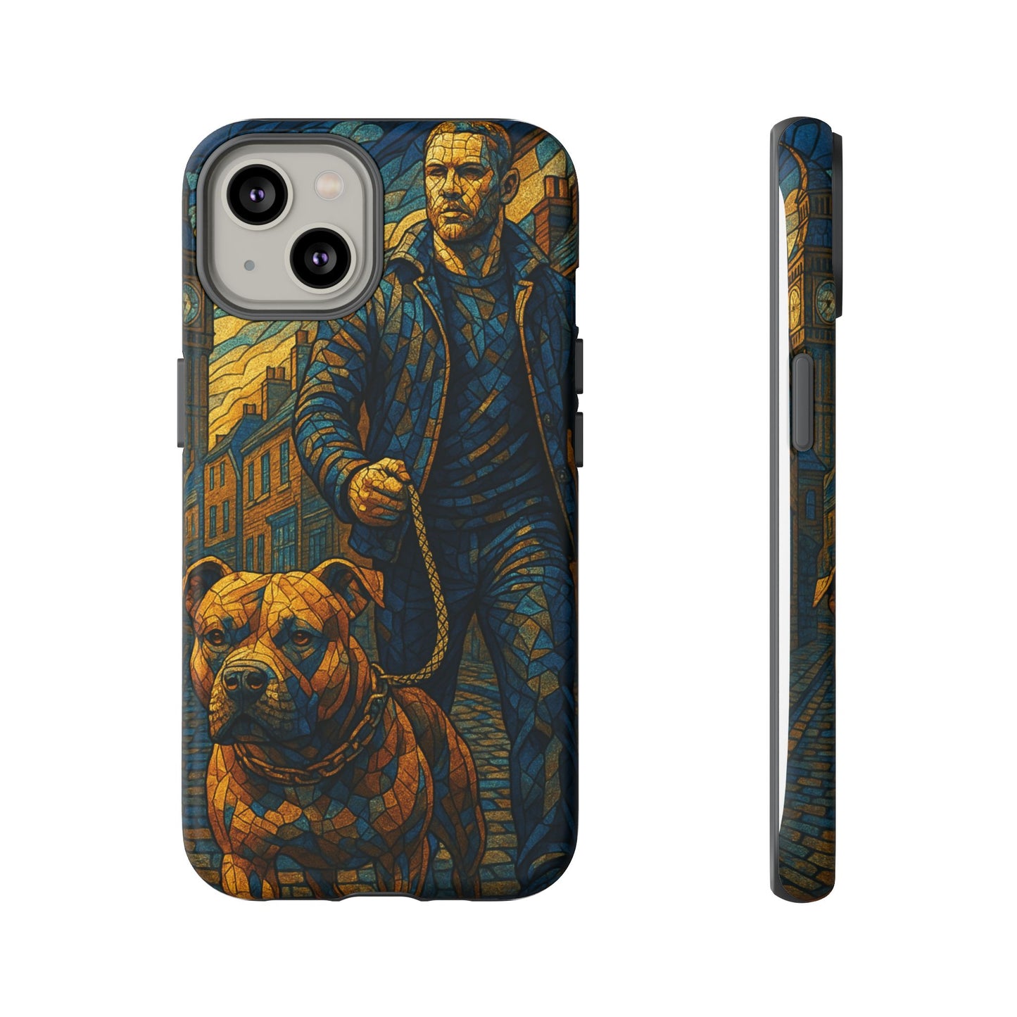 Bold Art Phone Case - Tough Cases for Dog Lovers, Unique Gift for Pet Owners, Phone Accessories for Him, Vibrant Dog Design, Stylish [...]Urban Mosaic Pitbull iPhone Case