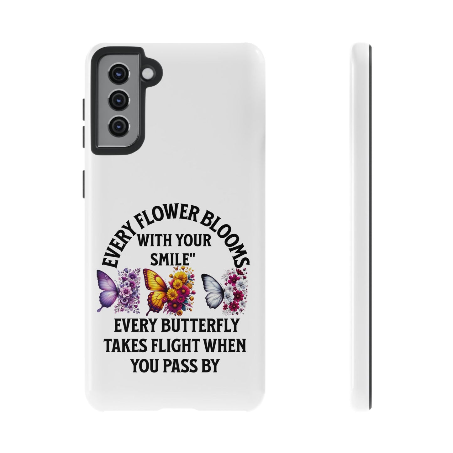 Butterfly Phone Case - Inspirational Floral Design, Perfect Gift for Nature Lovers, Birthdays, and Encouragement