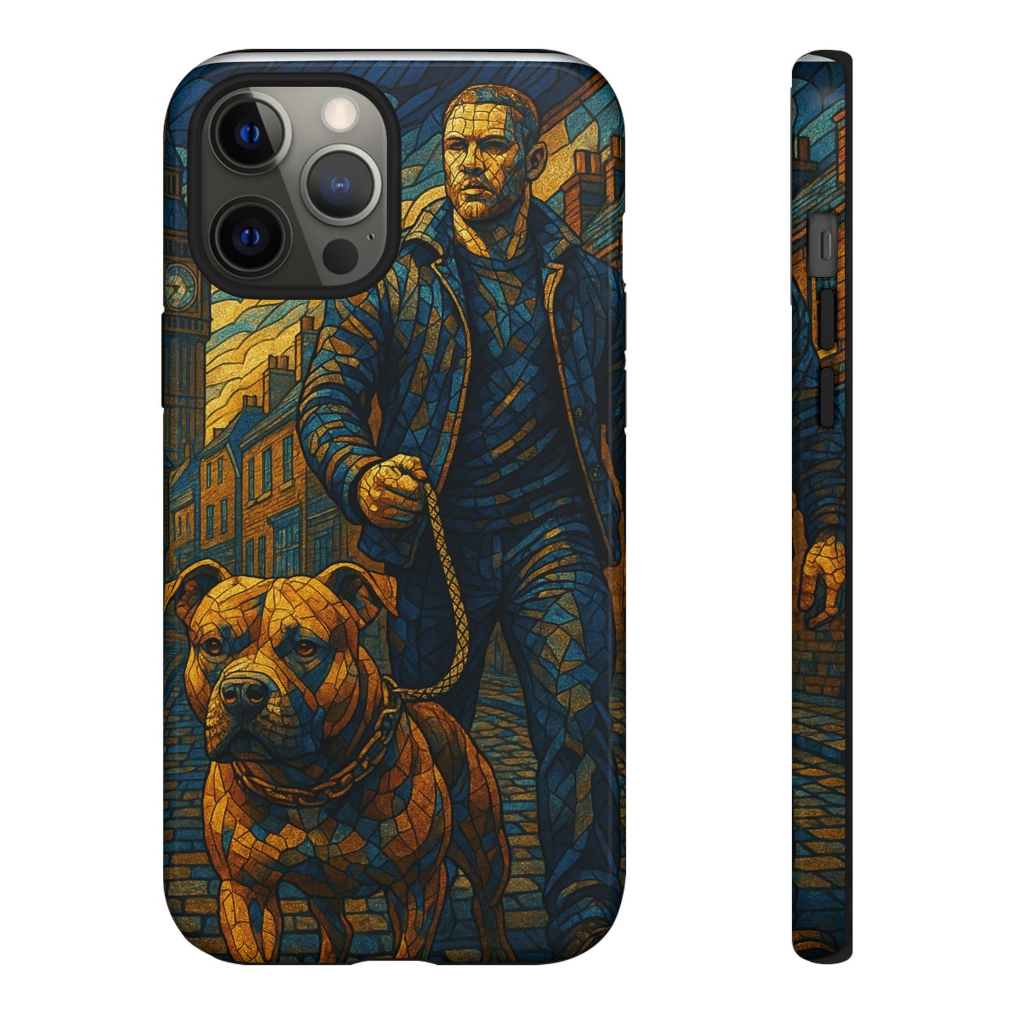 Bold Art Phone Case - Tough Cases for Dog Lovers, Unique Gift for Pet Owners, Phone Accessories for Him, Vibrant Dog Design, Stylish [...]Urban Mosaic Pitbull iPhone Case
