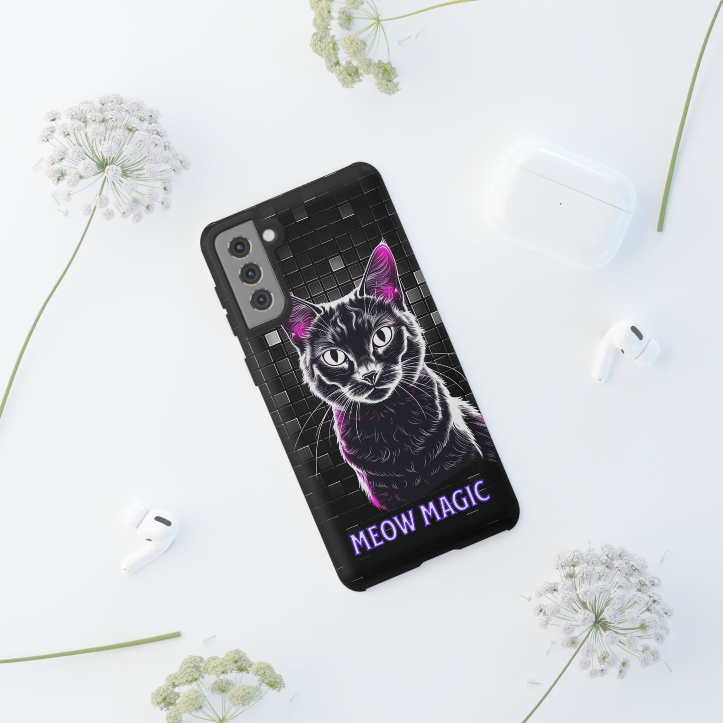 Cat Phone Case - Meow Magic, Cute Cat Lover Gift, Cat Mom Accessory, Pet-Themed Phone Cover, Stylish Cat Art Case