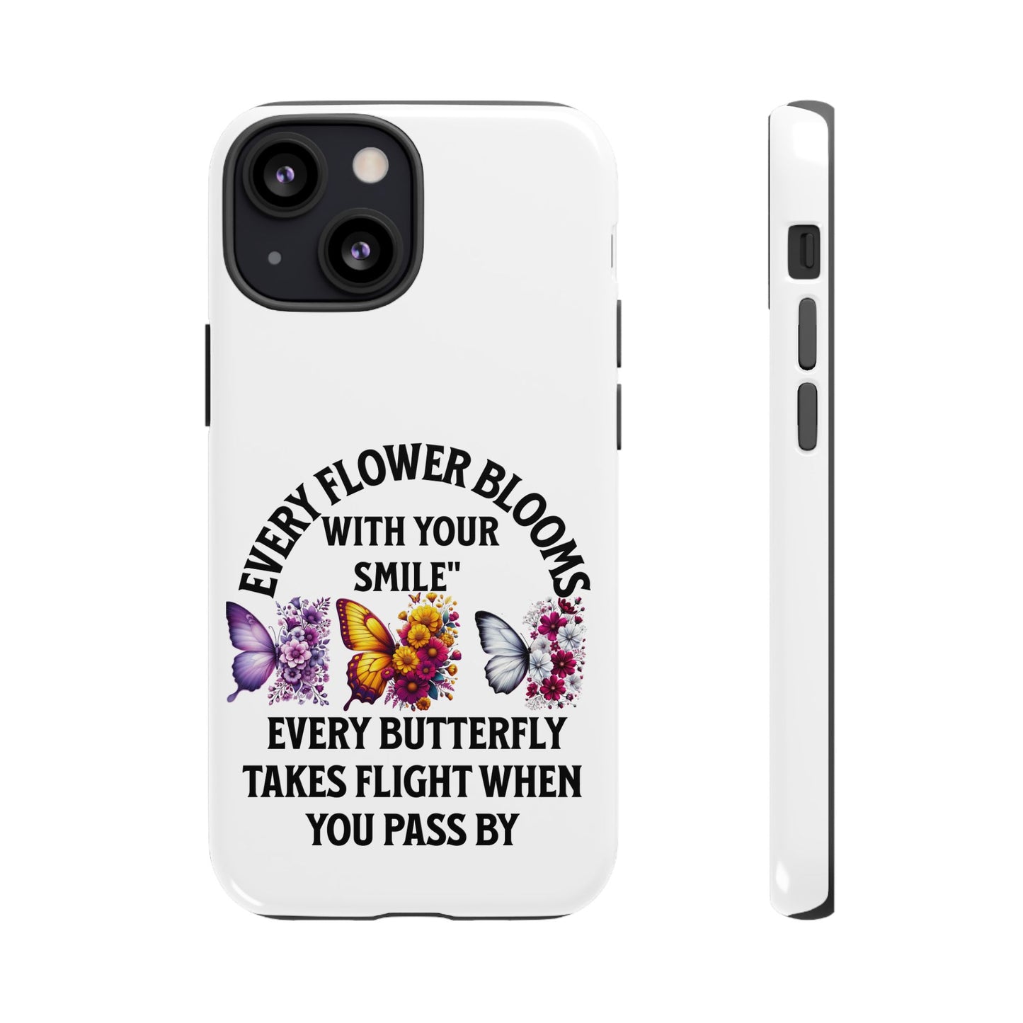 Butterfly Phone Case - Inspirational Floral Design, Perfect Gift for Nature Lovers, Birthdays, and Encouragement