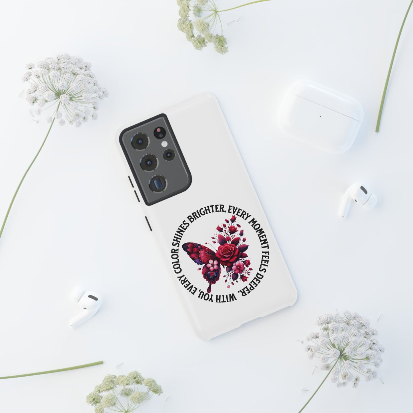Artistic Phone Case with Butterfly and Quote, Gift for Nature Lovers, Stylish Accessory for All Occasions, Trendy Phone Cover, Floral [...]